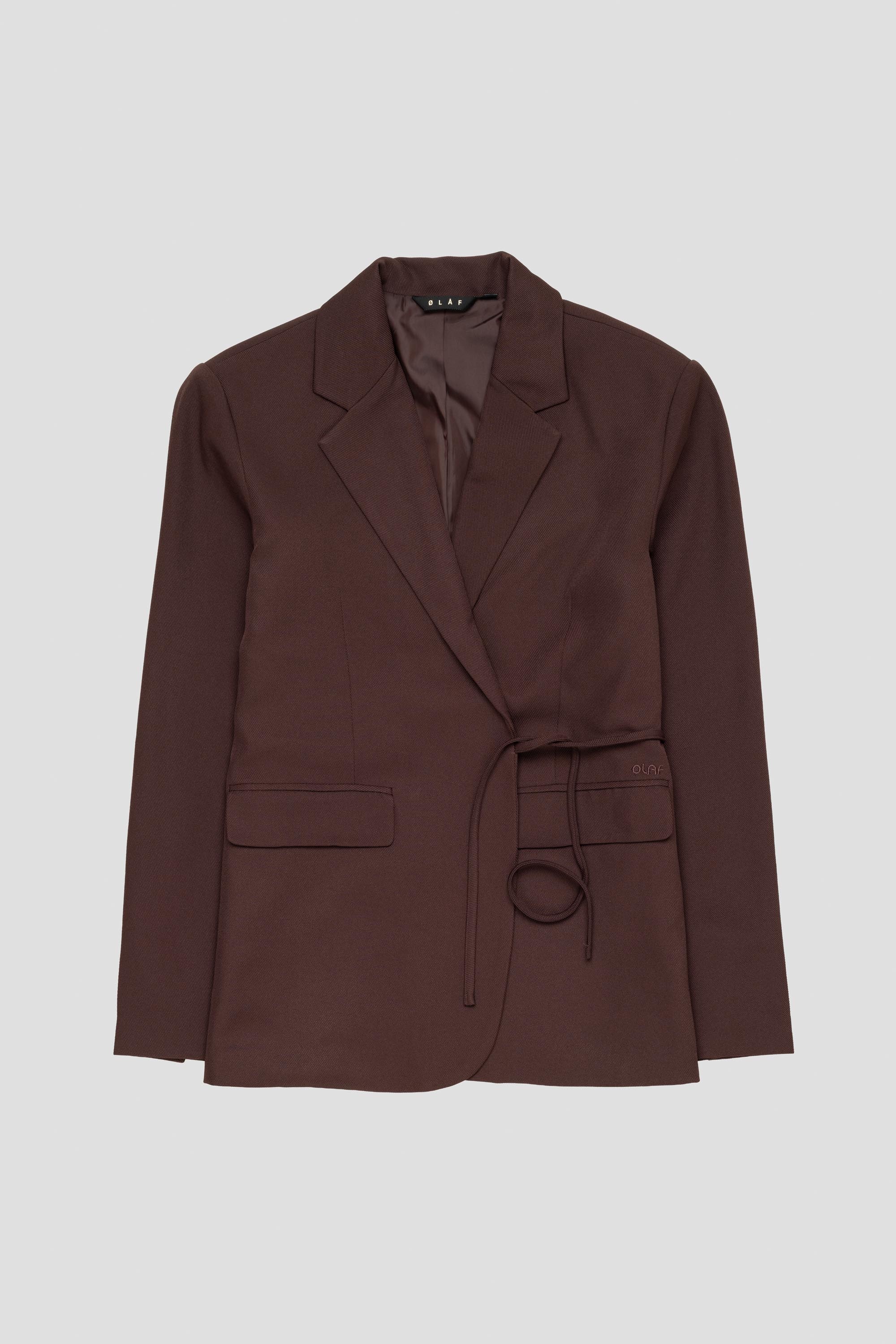 Women's Tie Detail Tailored Blazer Hot Fudge