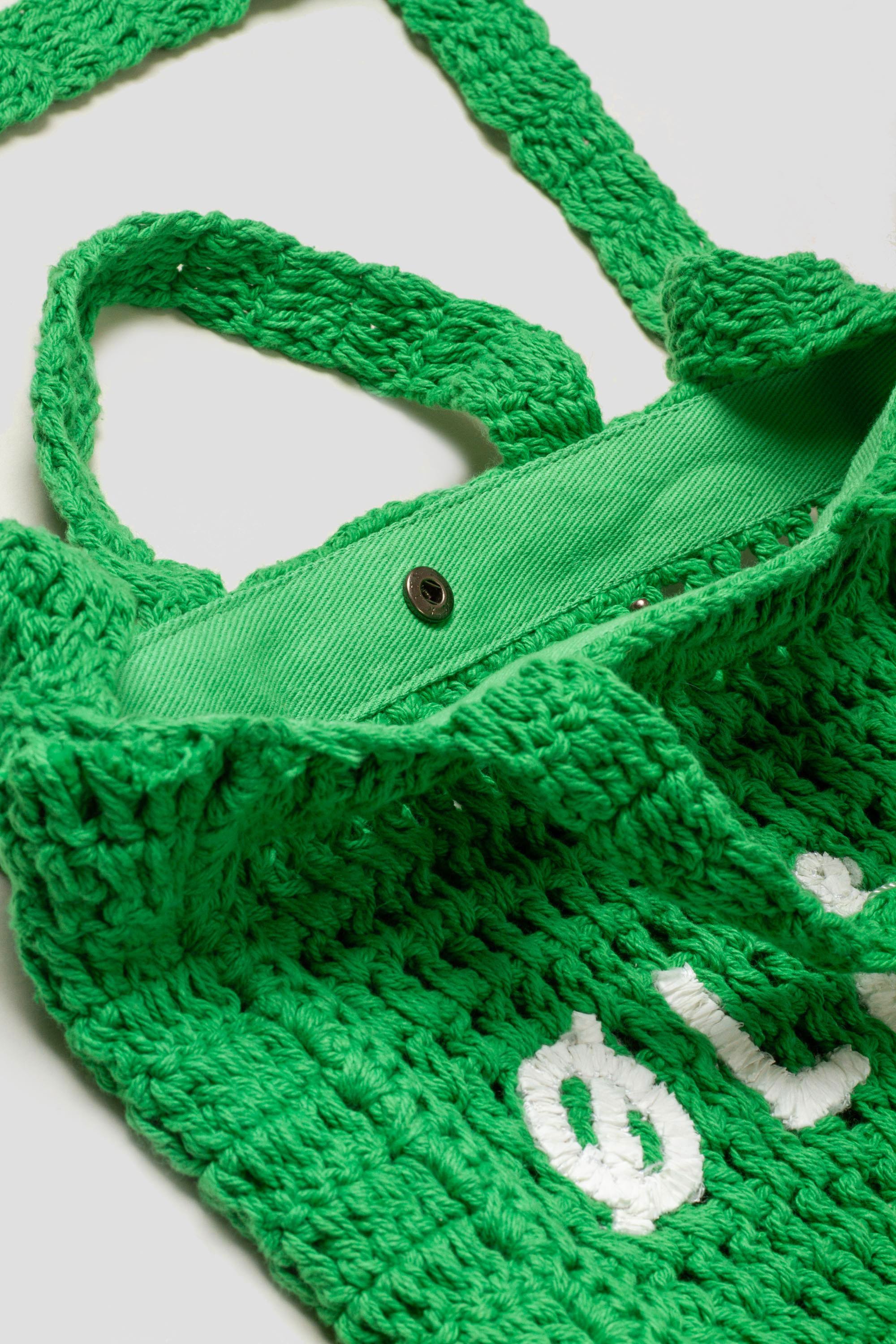 Crochet Tote Bag Apple Green