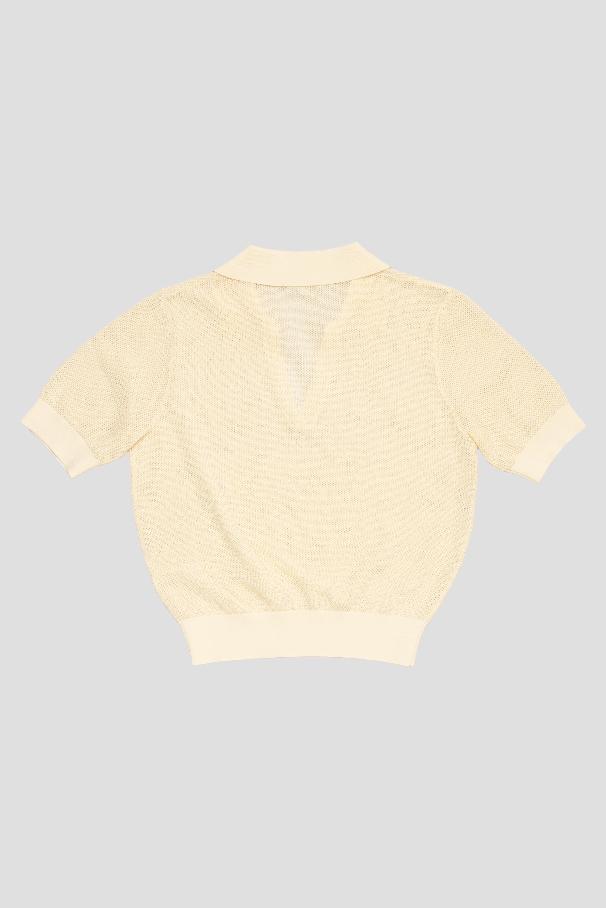 Women's Sun Knitted Polo Top Buttermilk