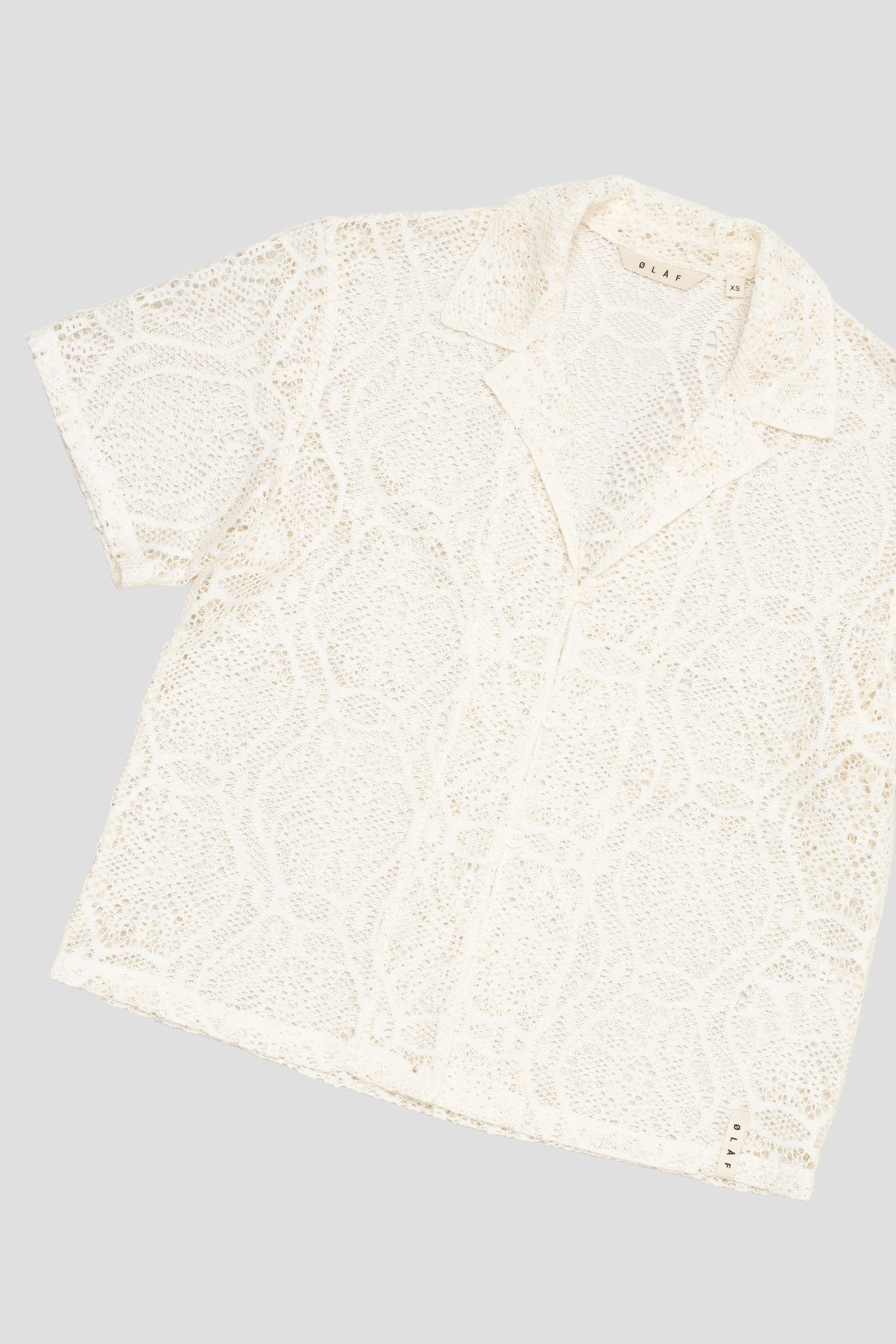 Women's Lace Camp Shirt SS Off White