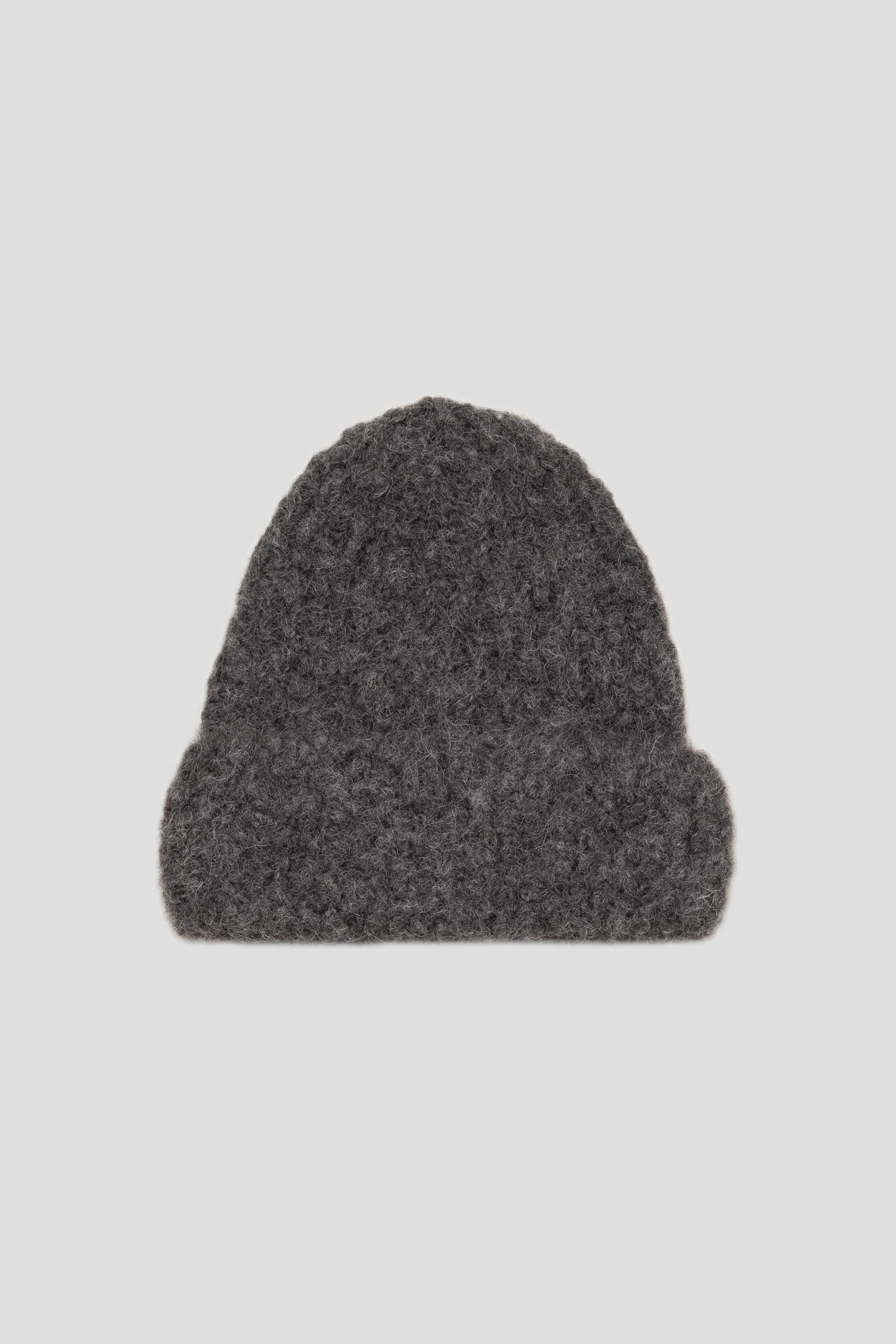 Helm Hat Grey Textured Alpaca