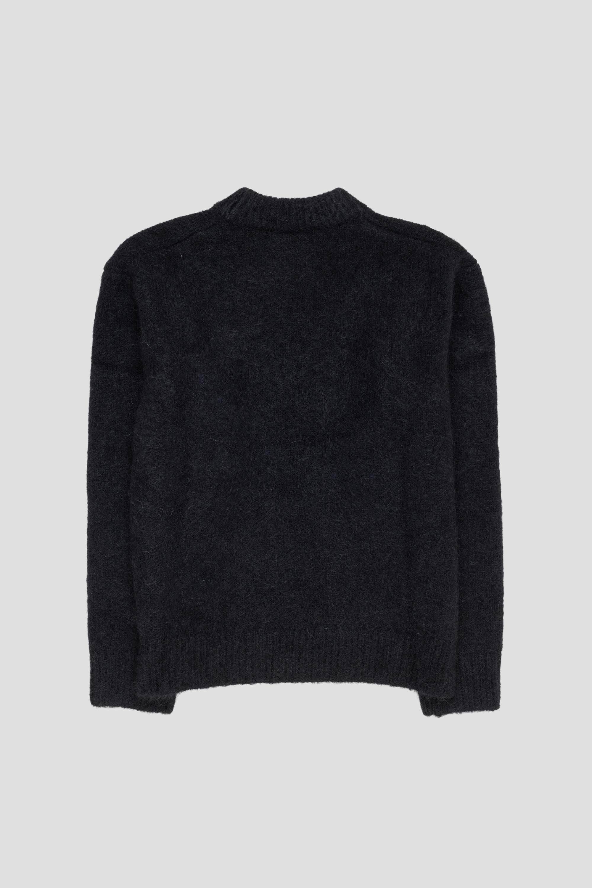 Hairy Rounded Pullover Black
