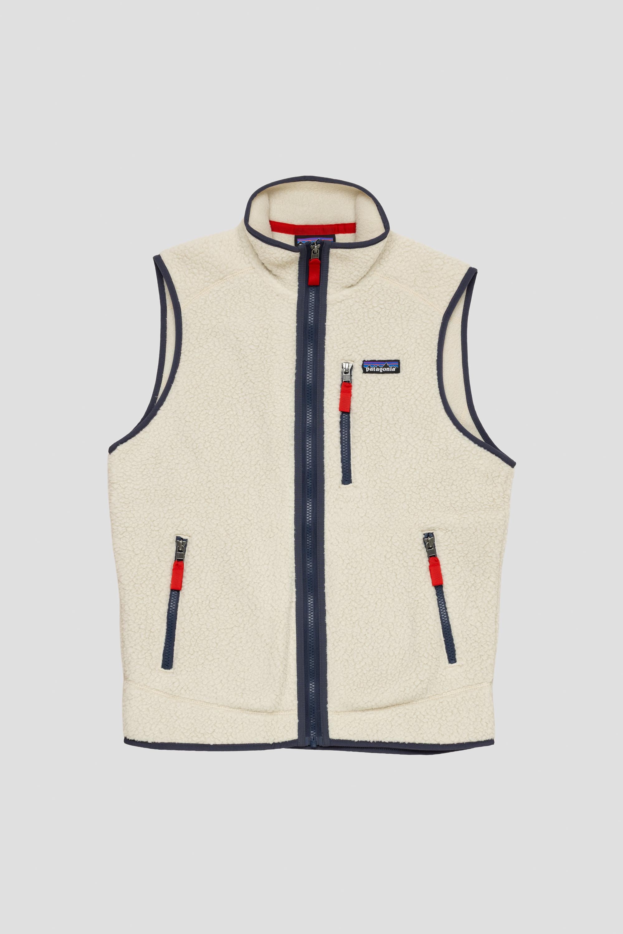 Retro Pile Vest Pelican with Smolder Blue