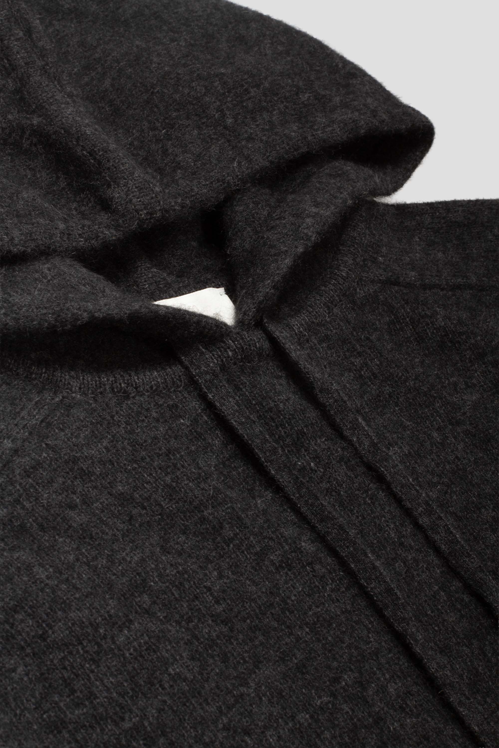 Racoon Hoodie Knit Dark Grey