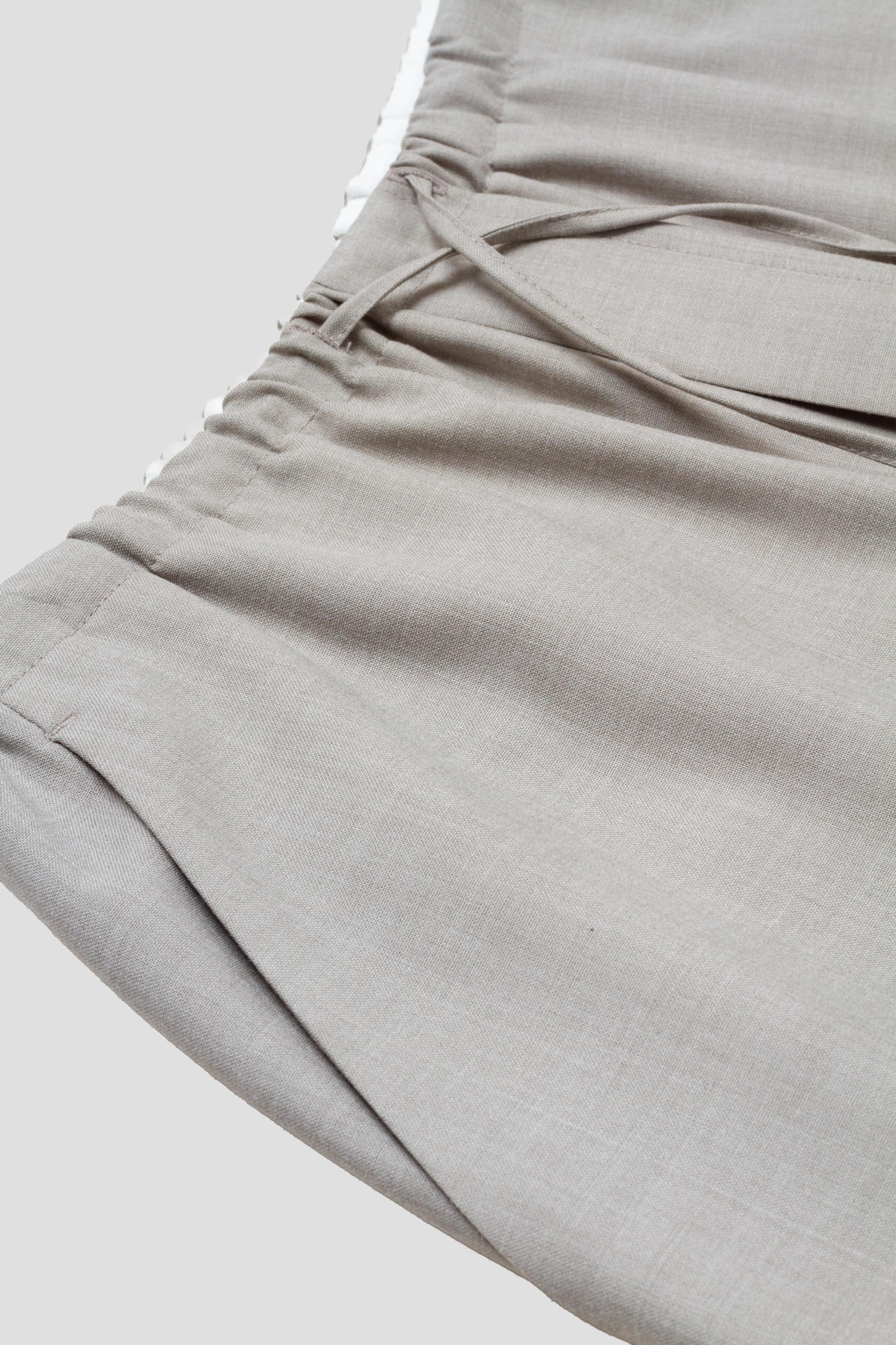 Mens Wool Banding Pants Beige