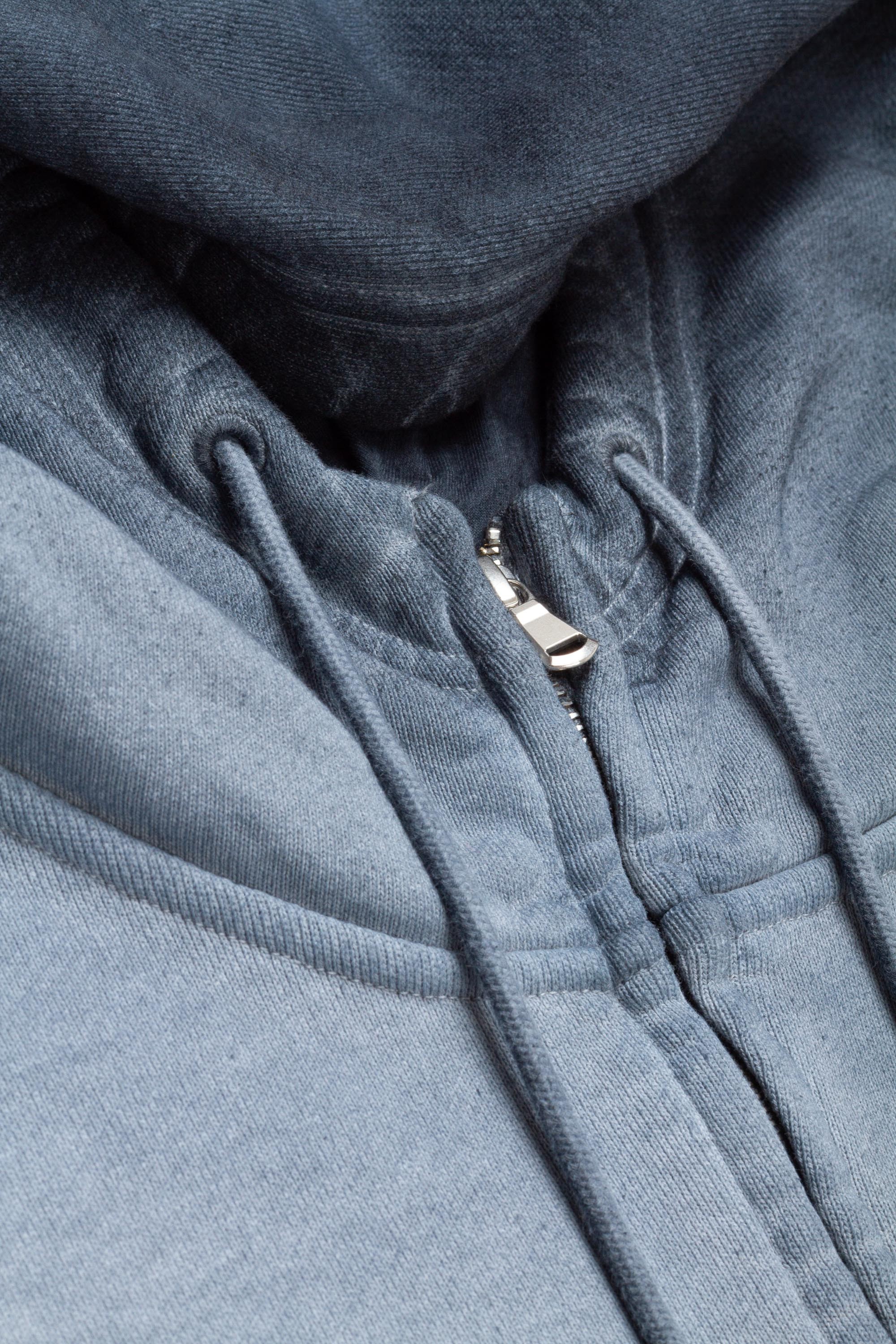 Bubble Zip Hoodie Ocean Blue Wash