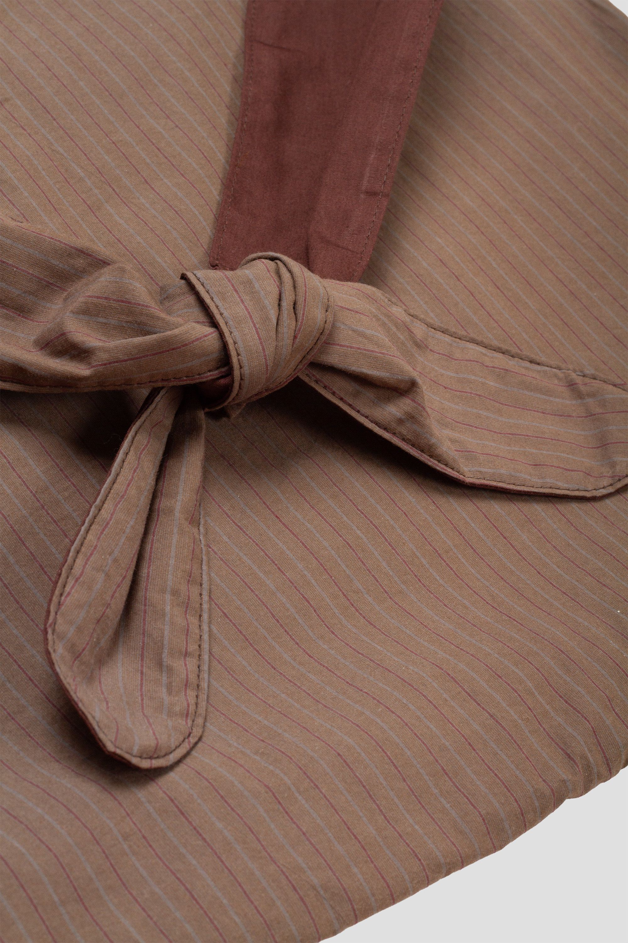 Stripe Large Shoulder Bag Brown
