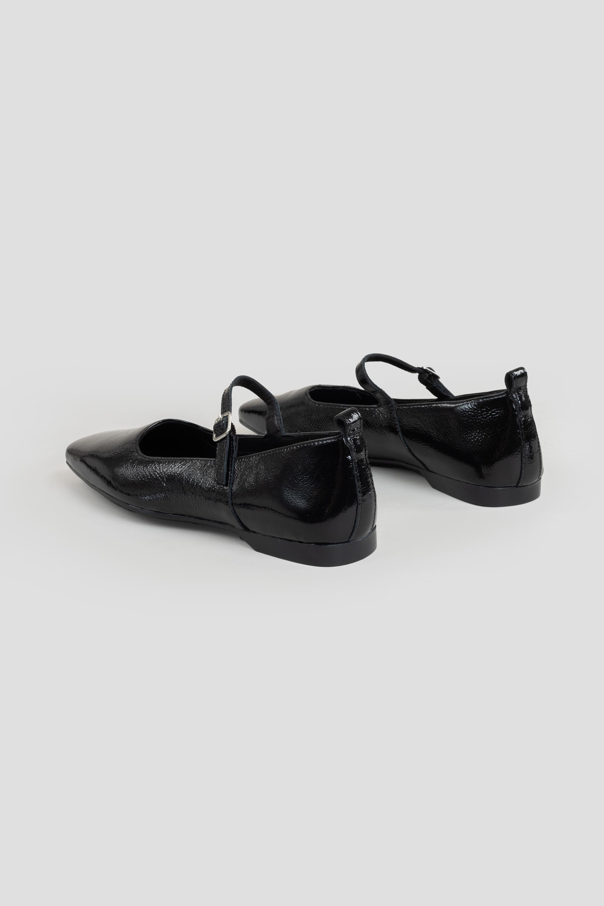 Delia Mary-Jane Flats Black Patent