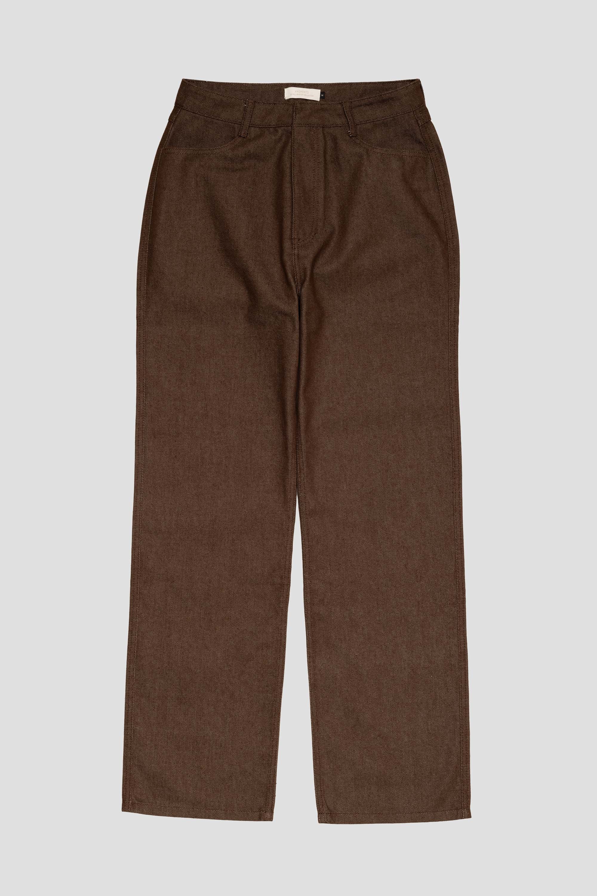 Mens Color Indigo Denim Brown