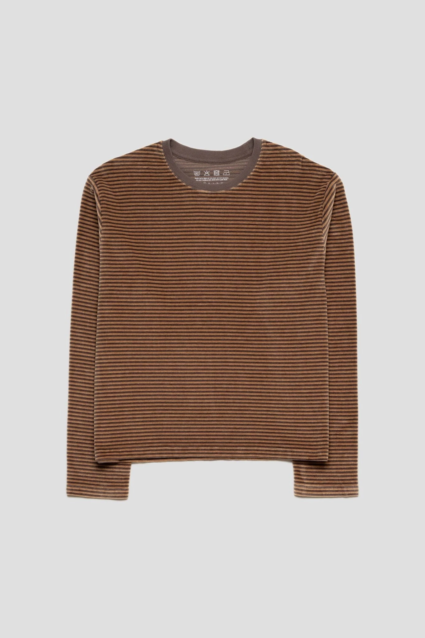 Striped Velvet Sweater Caramel