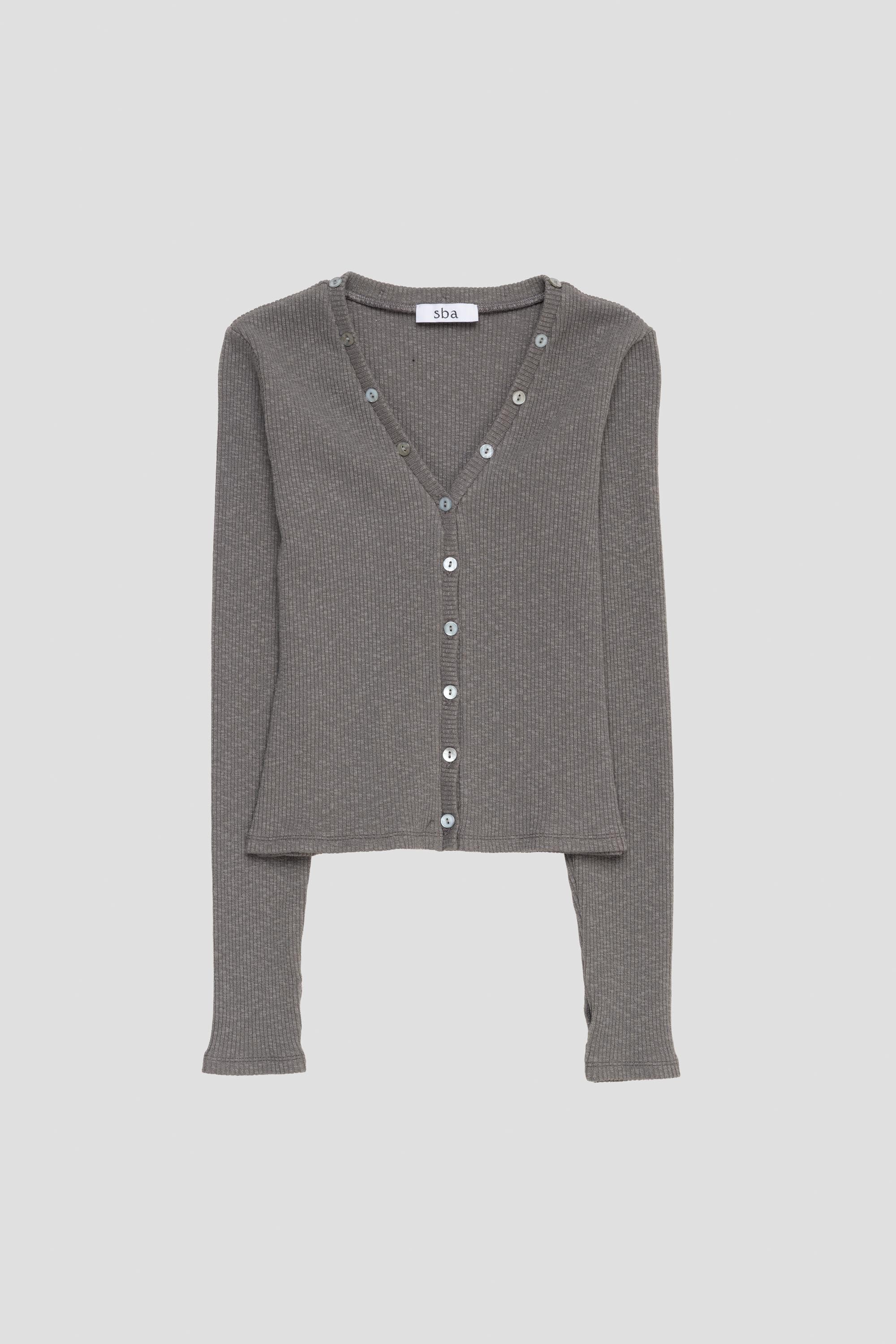 Button Cardigan Dark Grey