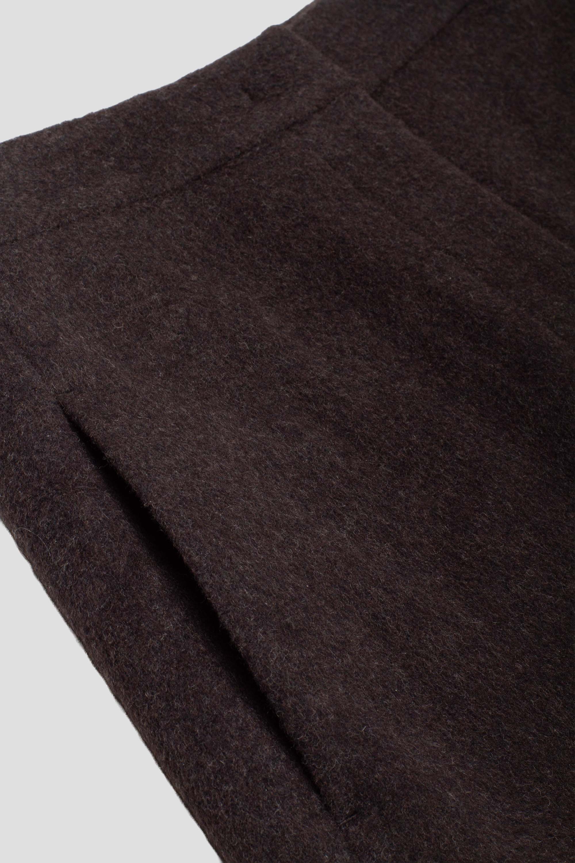 Curved Culotte Pants Dark Brown