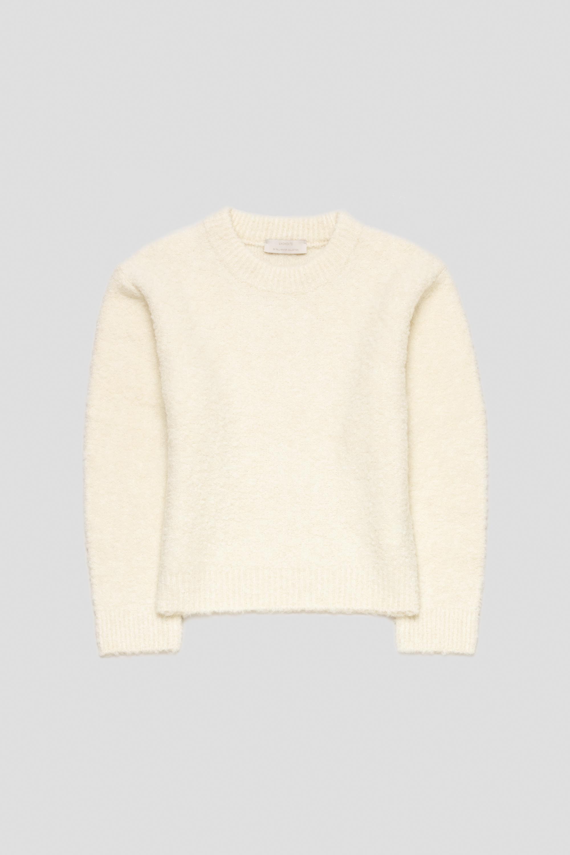 Mix Boucle Crop Knit Ivory