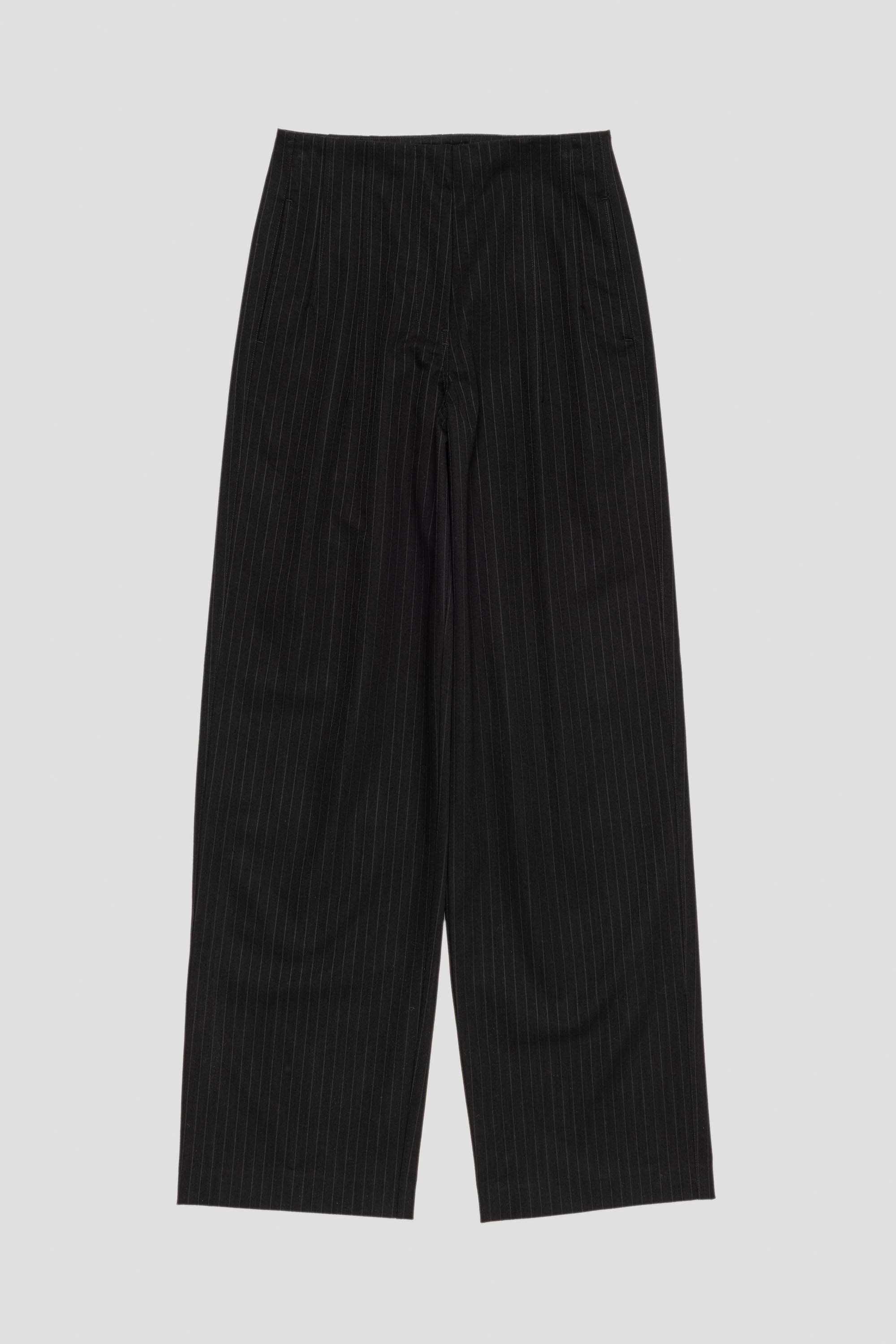 Women's Pinstripe Barrel Leg Pant Black/White