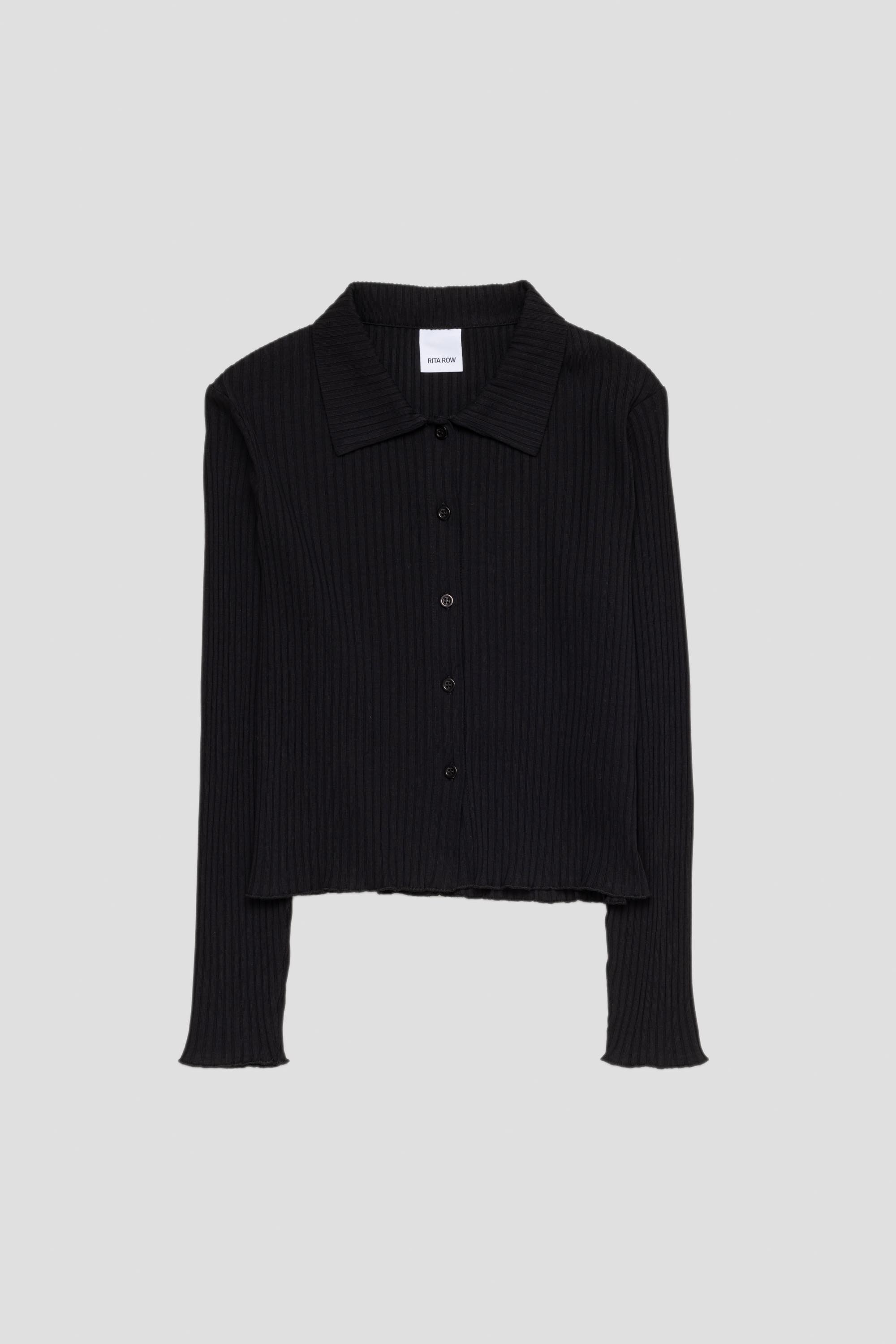 Pike Ribbed Knit Shirt Black