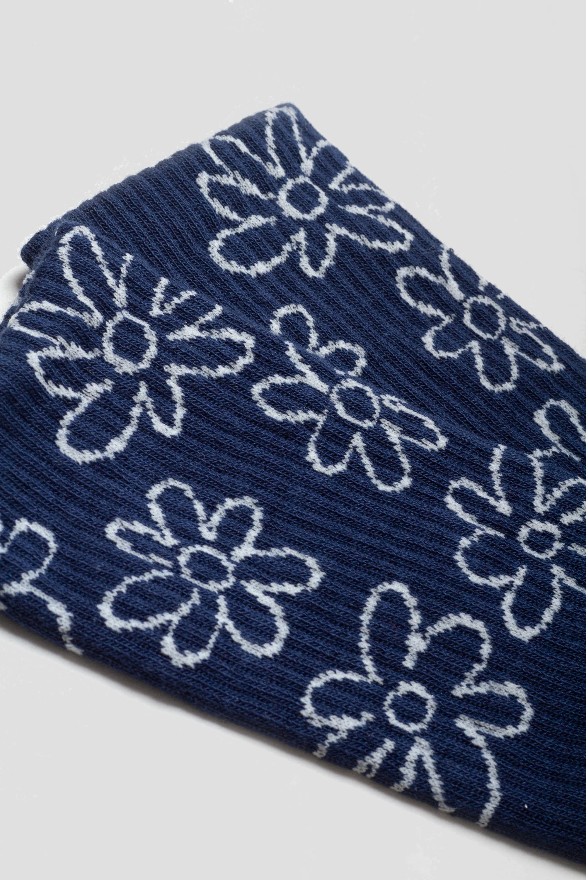 Flowers Allover Socks Navy