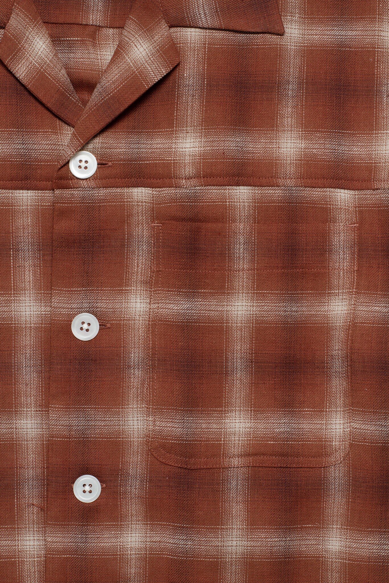 Vaca SS Shirt Brown Check Linen