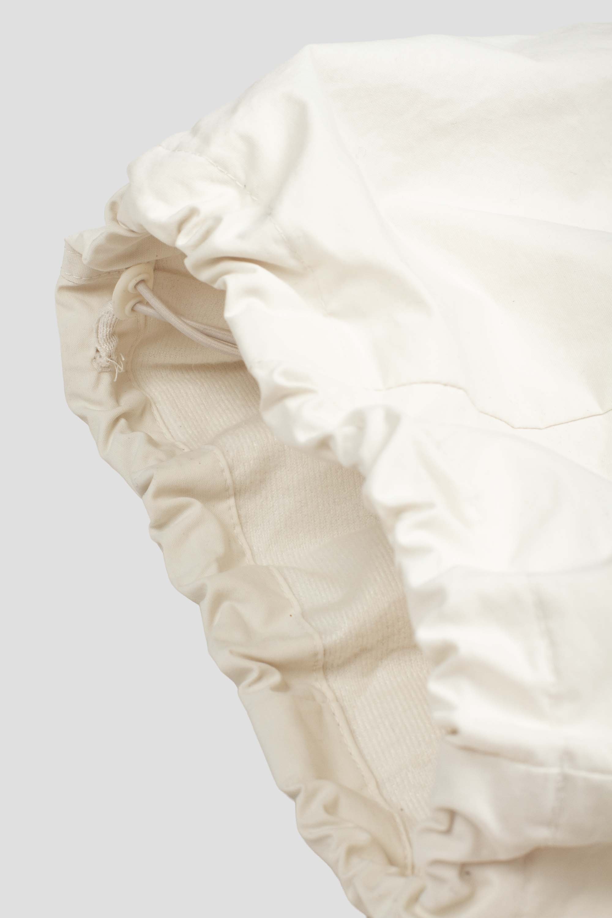 Drawstring Wide Fatigue Pants Ecru