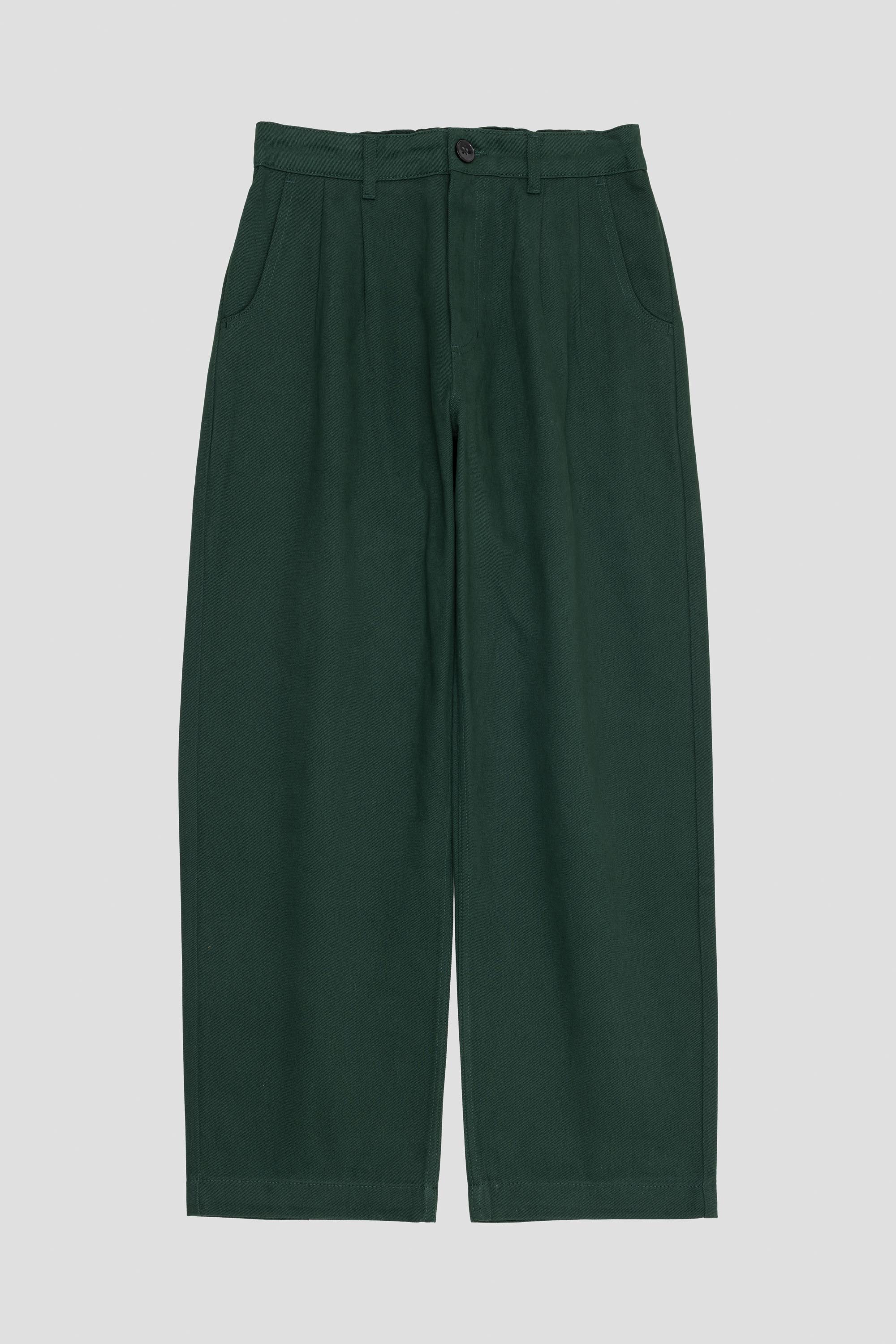 Wide Fit Pants Dark Green