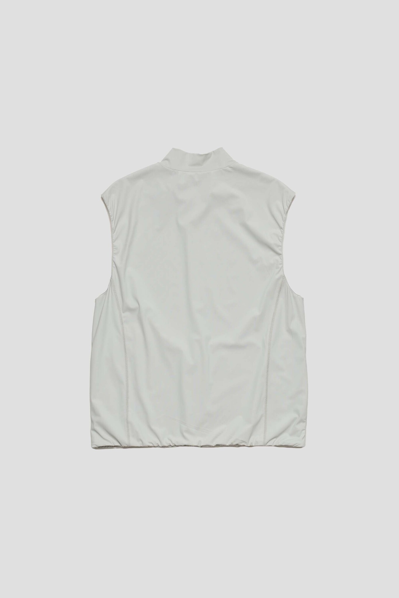 High Neck Zip-Up Vest Light Grey