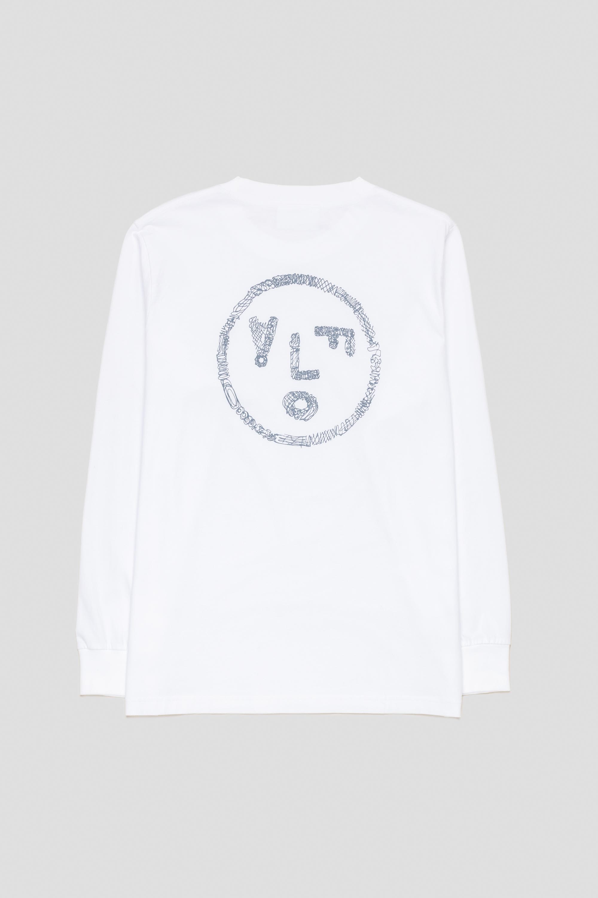 Scribble Face Tee LS Optical White