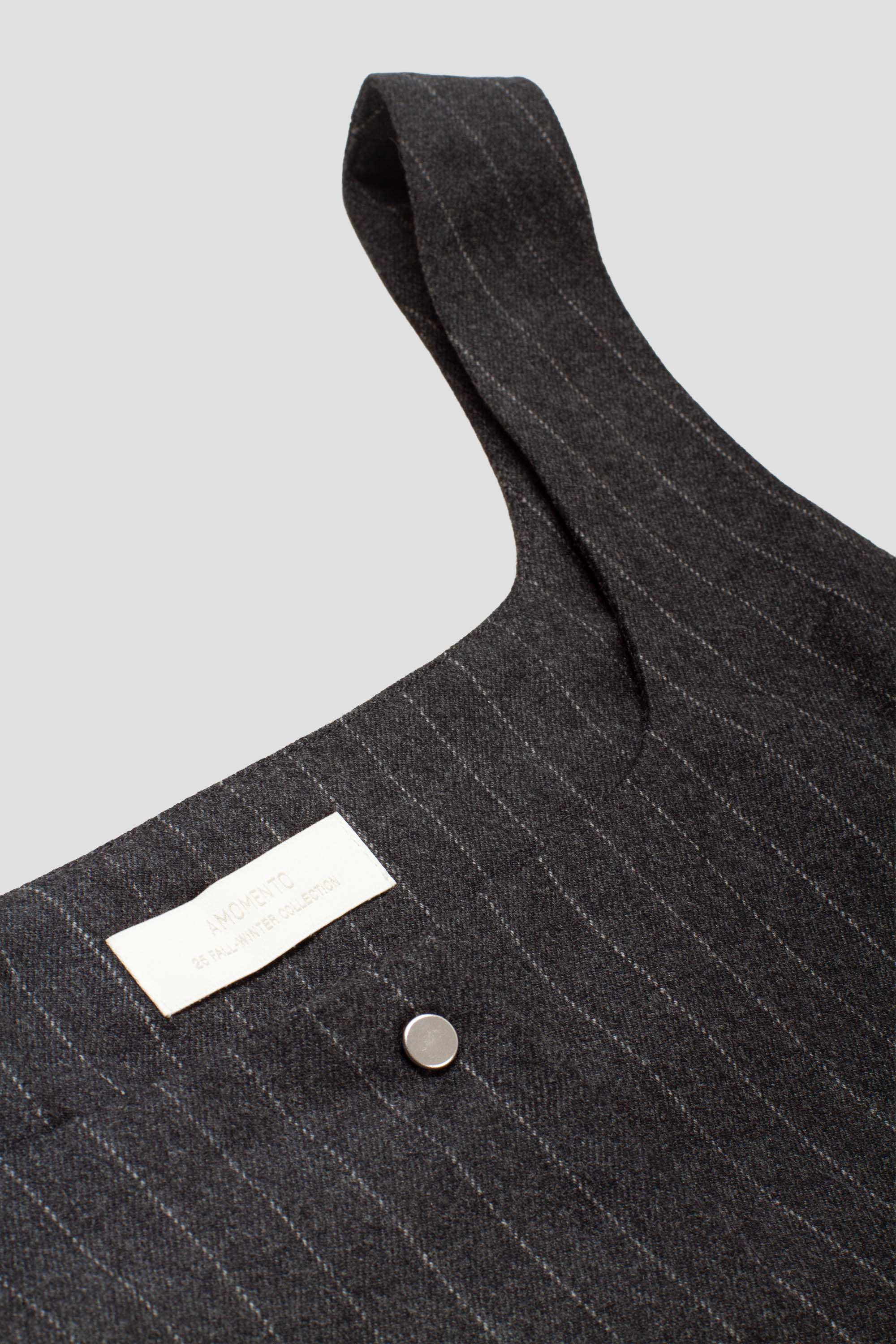 Wool Snap Button Down Vest Stripe