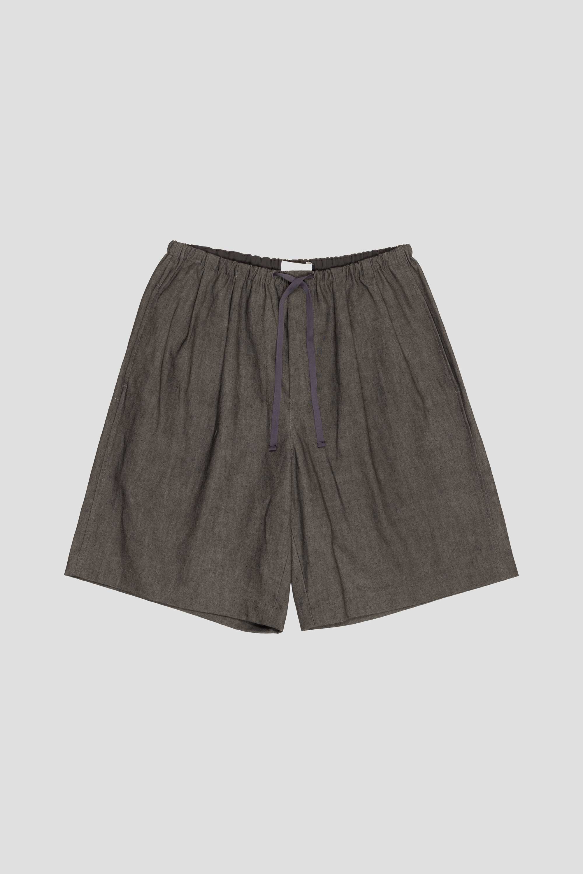 Linen Drawstring Shorts Brown