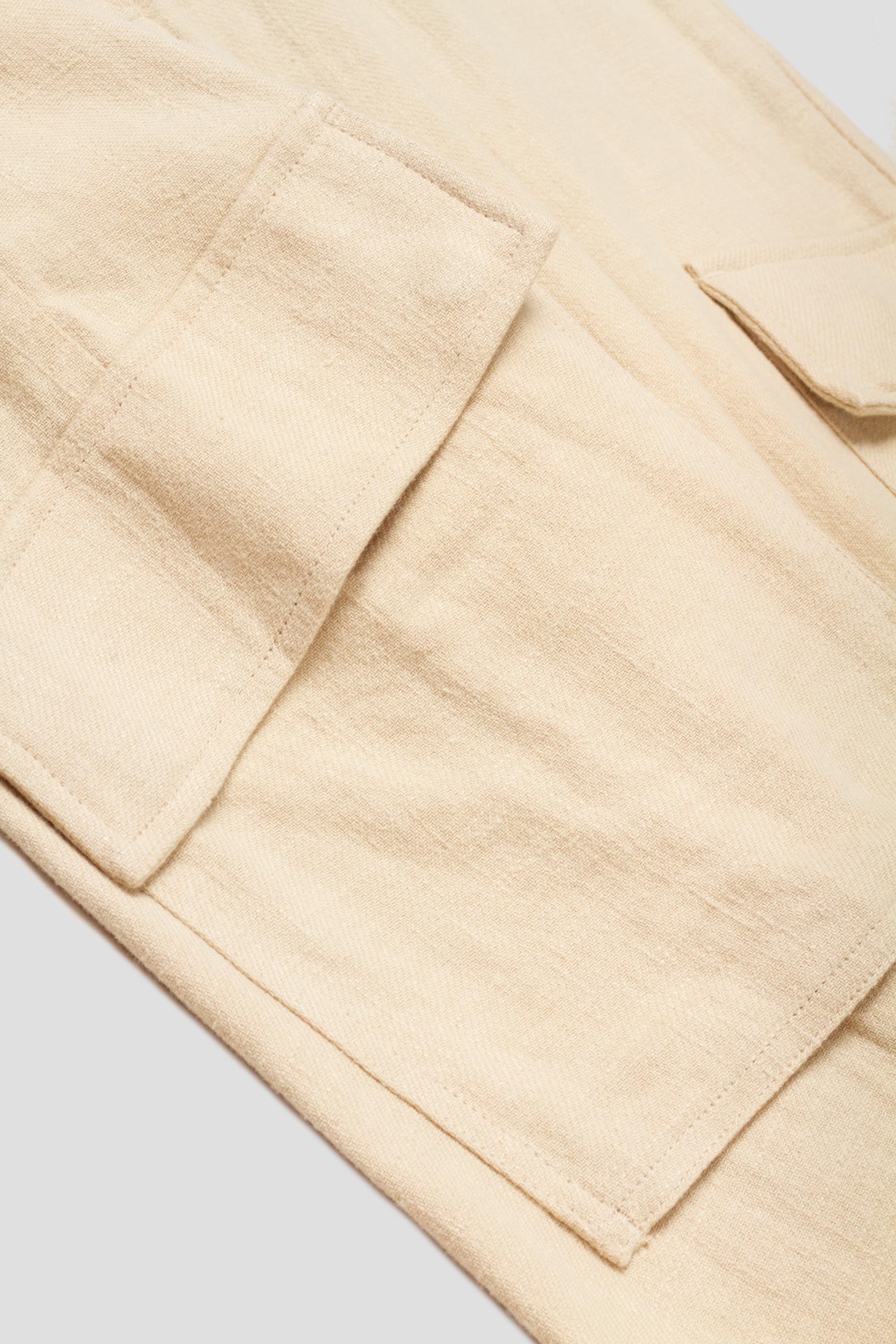 Women's Linen Cargo Pants Oatmeal