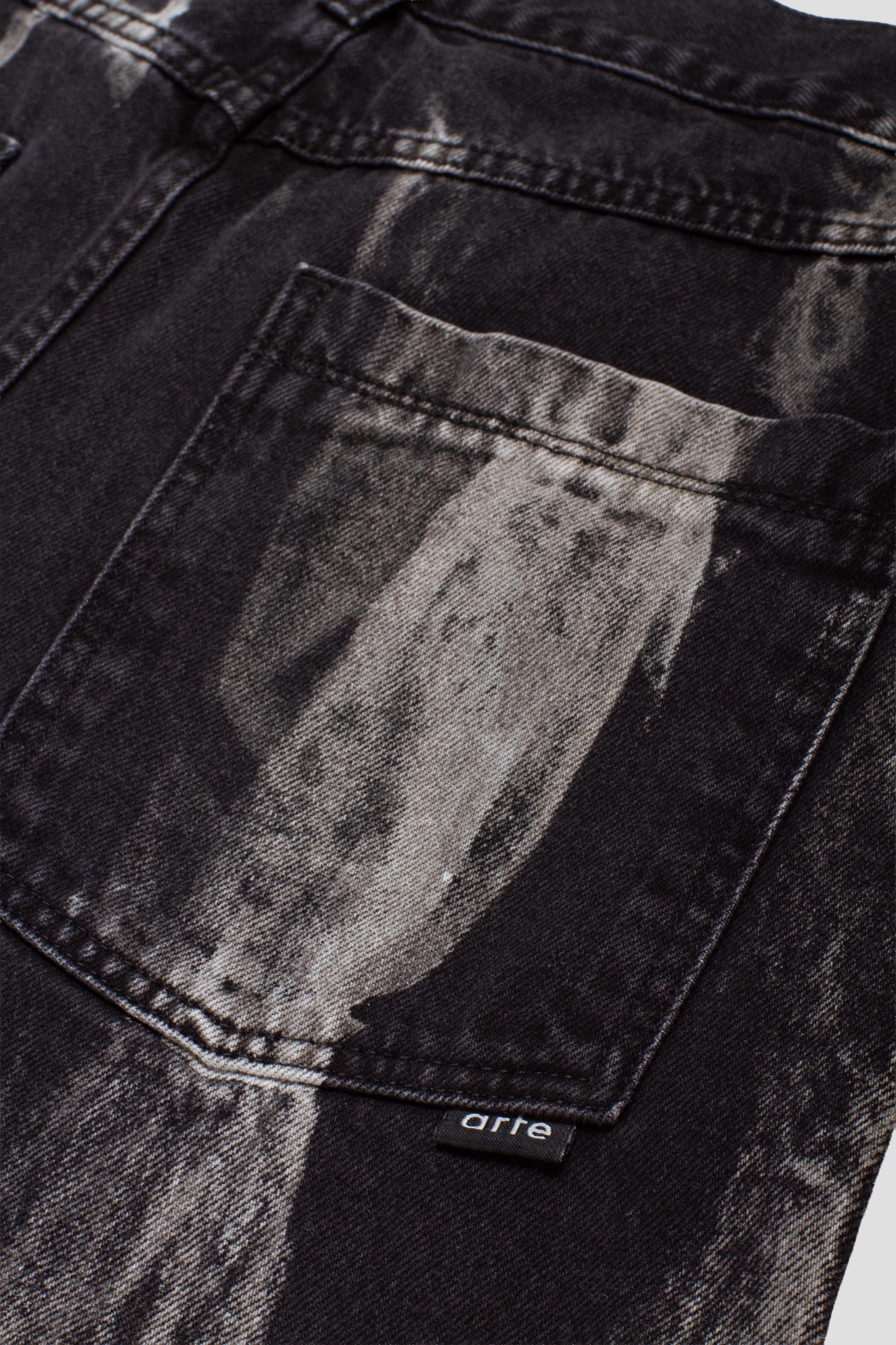 Washed Jeans Pants Black Denim