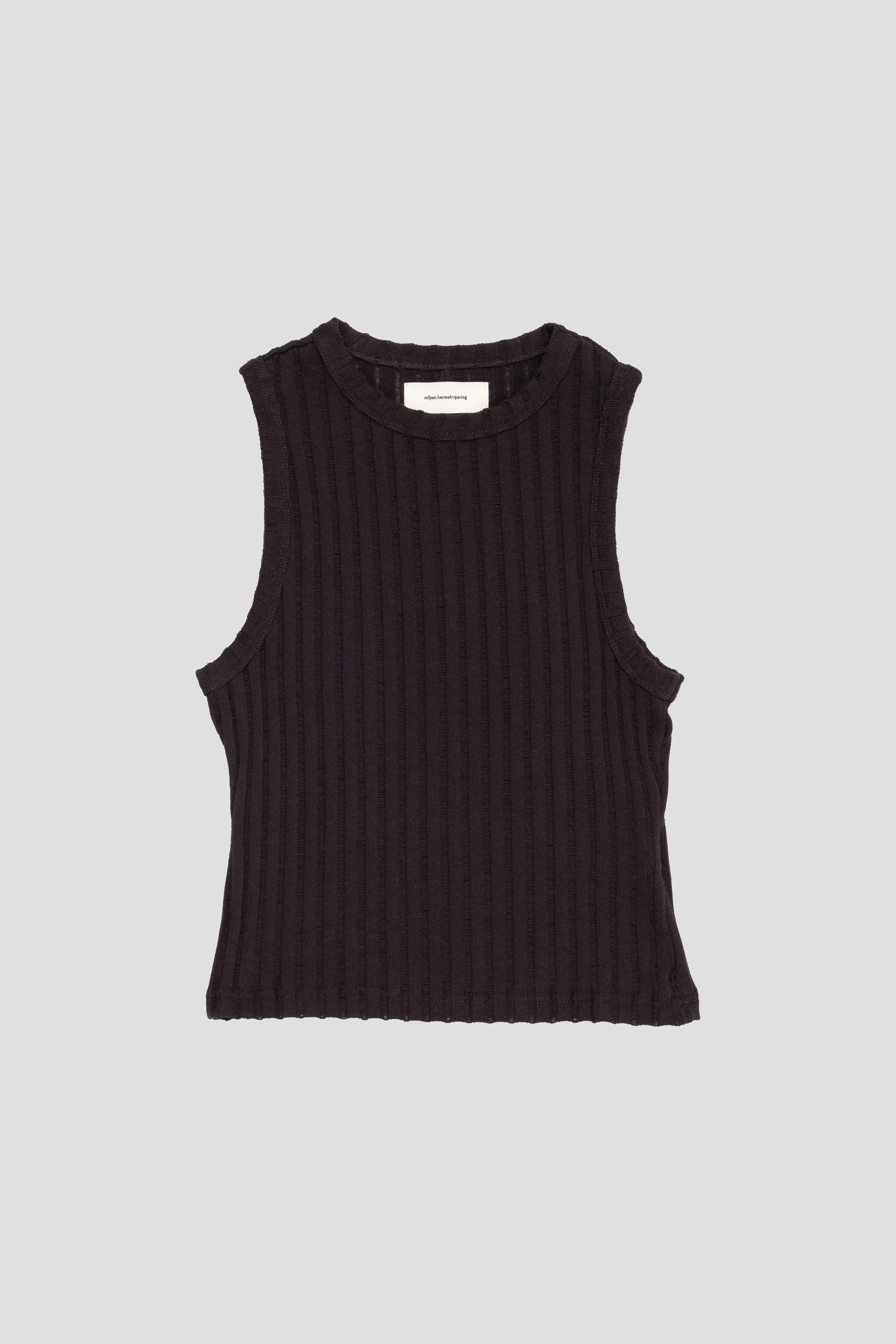 Women's Vacant Top Dark Brown Ajour Stripe