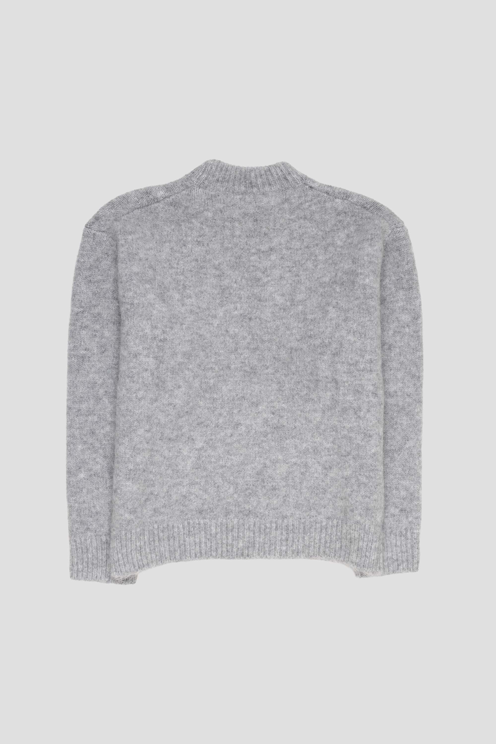 Hairy Rounded Pullover Melange Grey