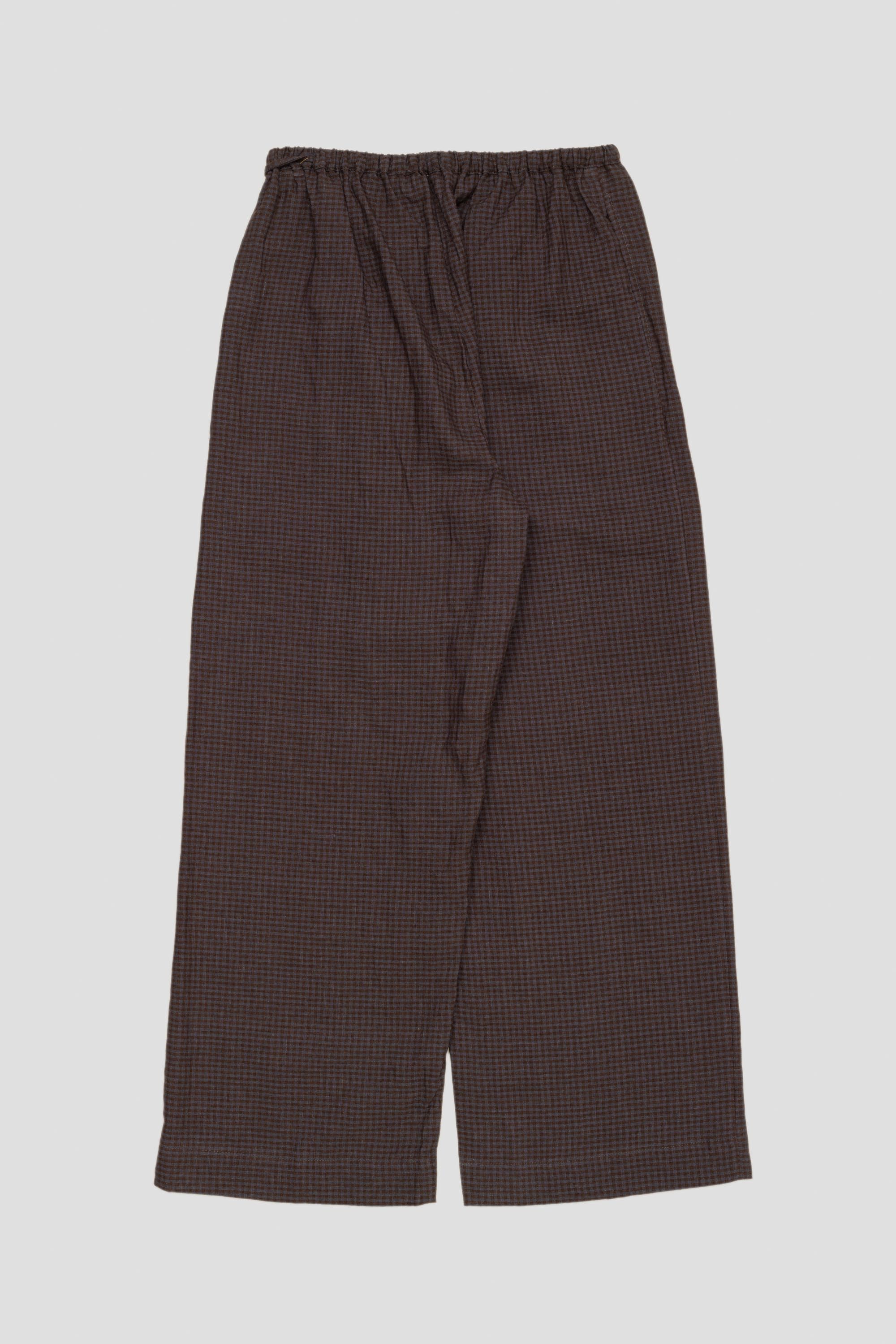 Tie Split Pants Slate Check