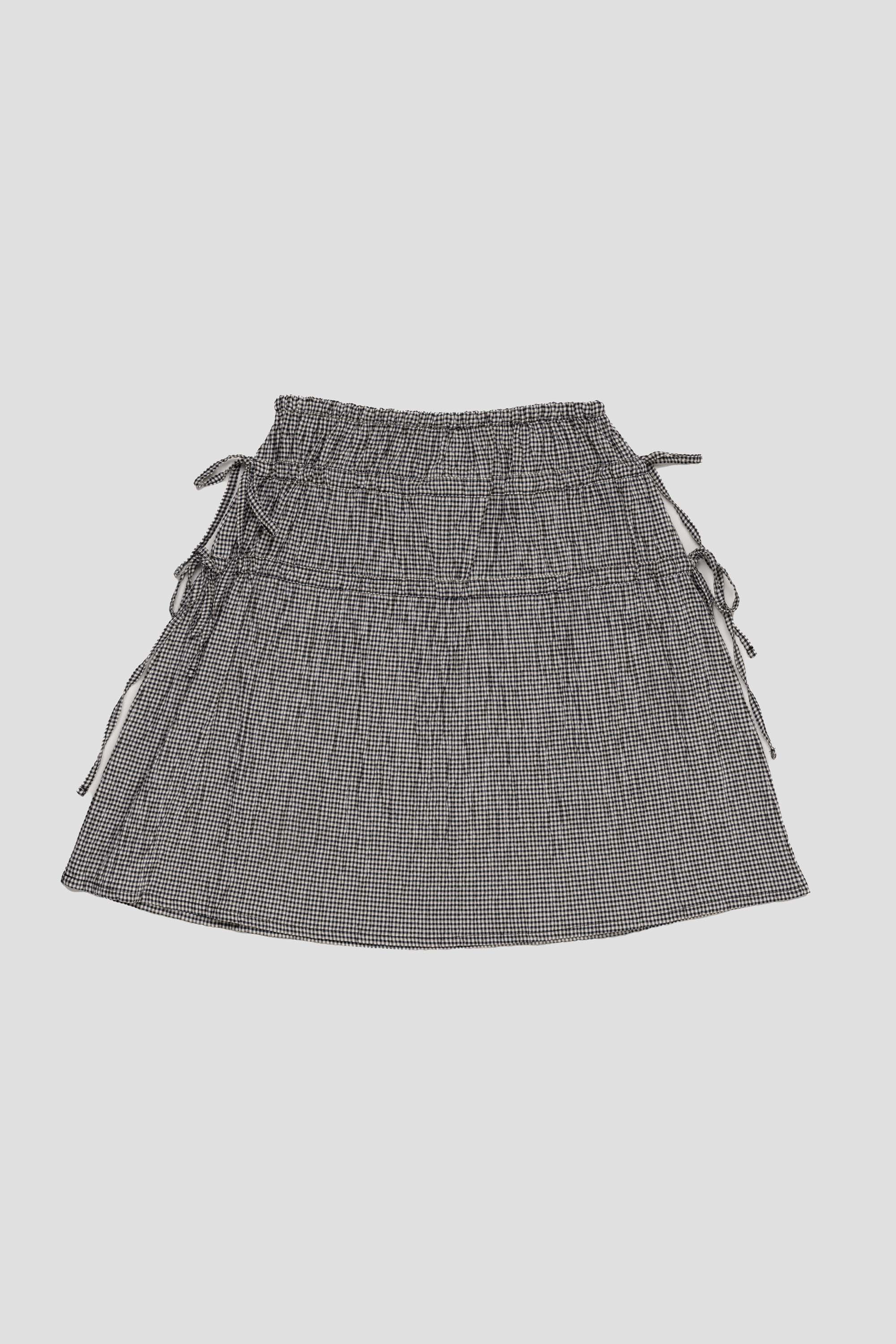 Seersucker Ruched Skirt Midi