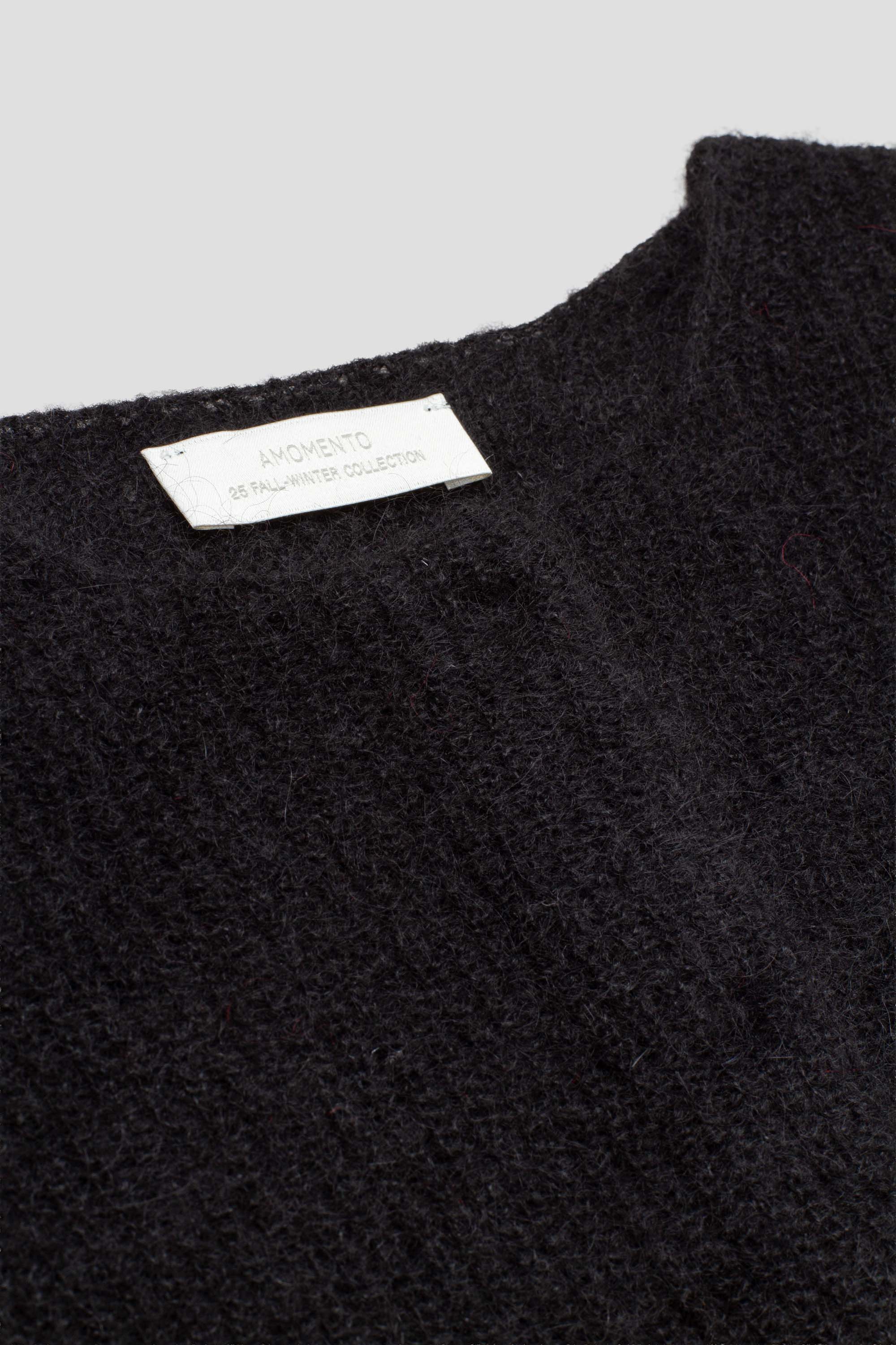 Round Neck Sheer Cardigan Black