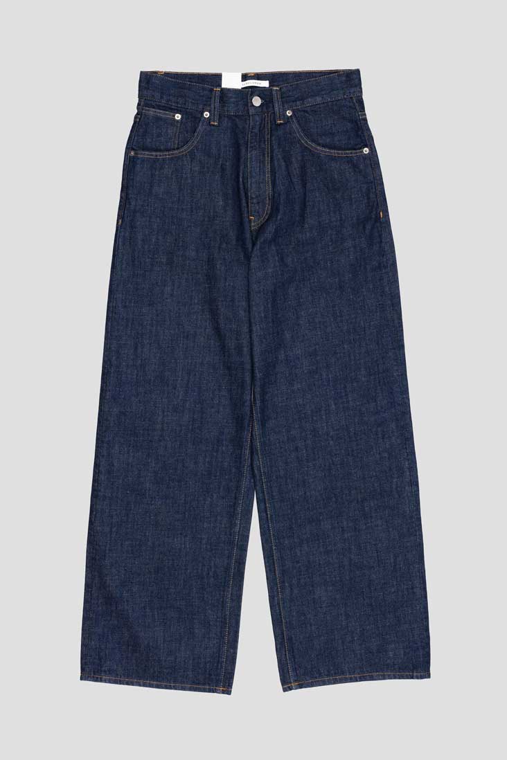 Super Wide Jeans Simple Rinse Blue