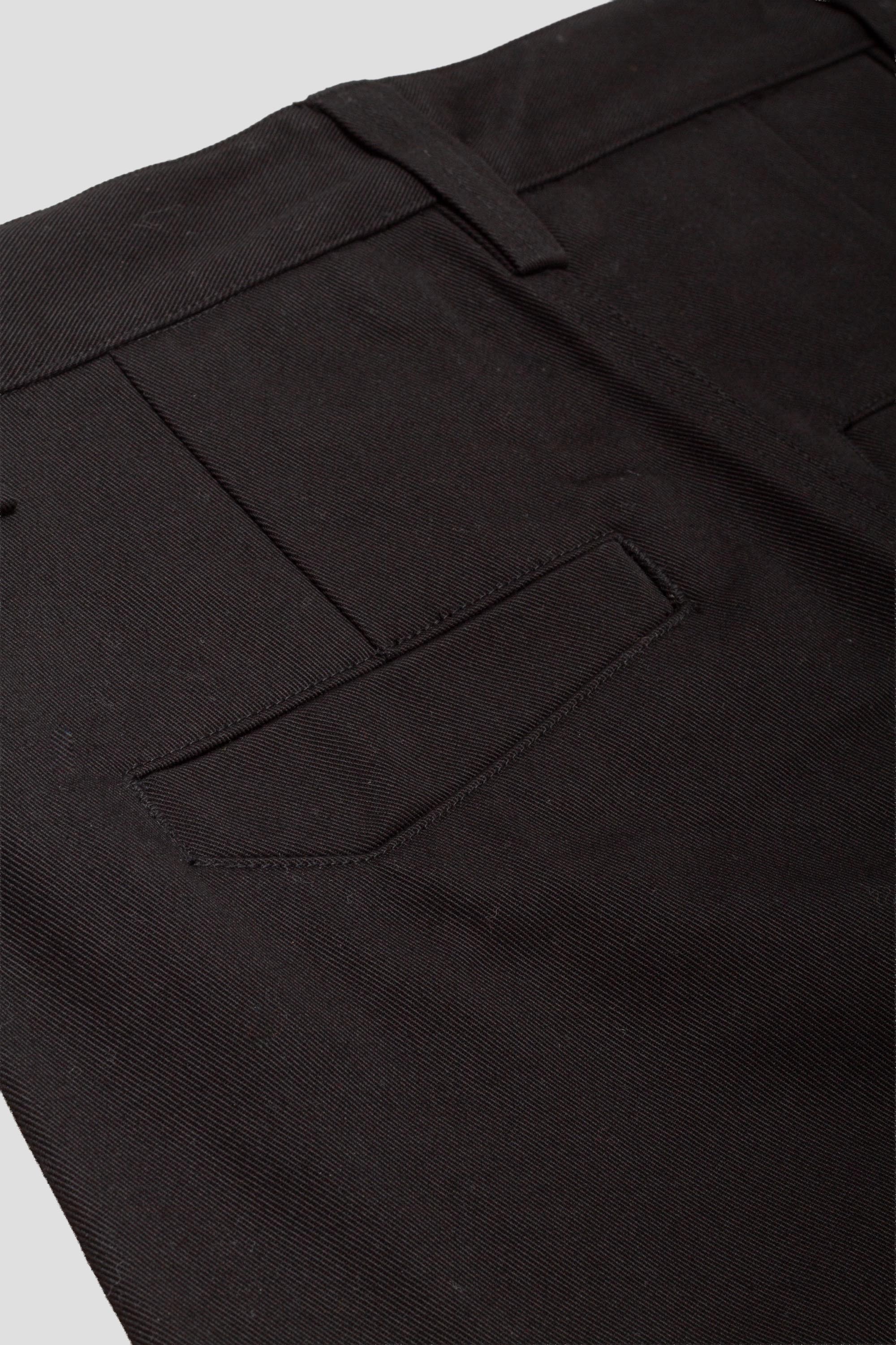 Darted Wide Cotton Trousers Black