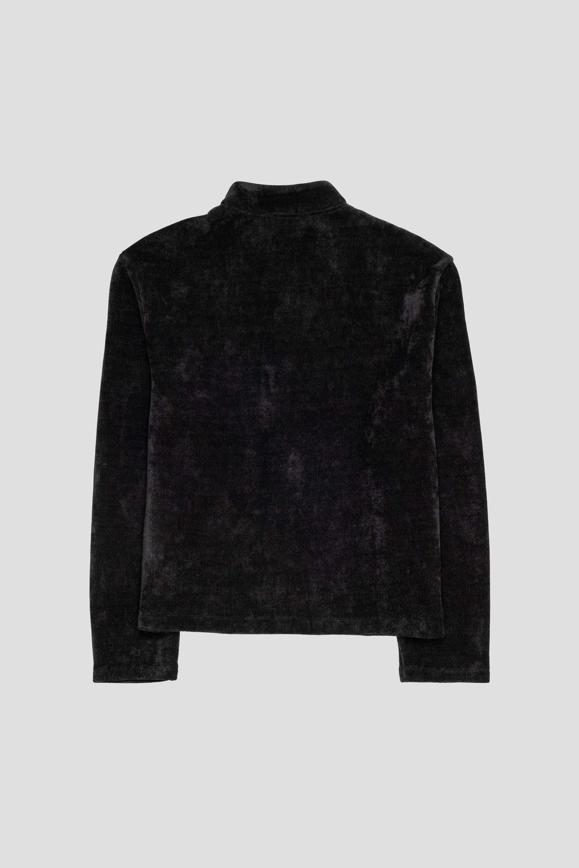 Velvet Zip Up Jumper Black