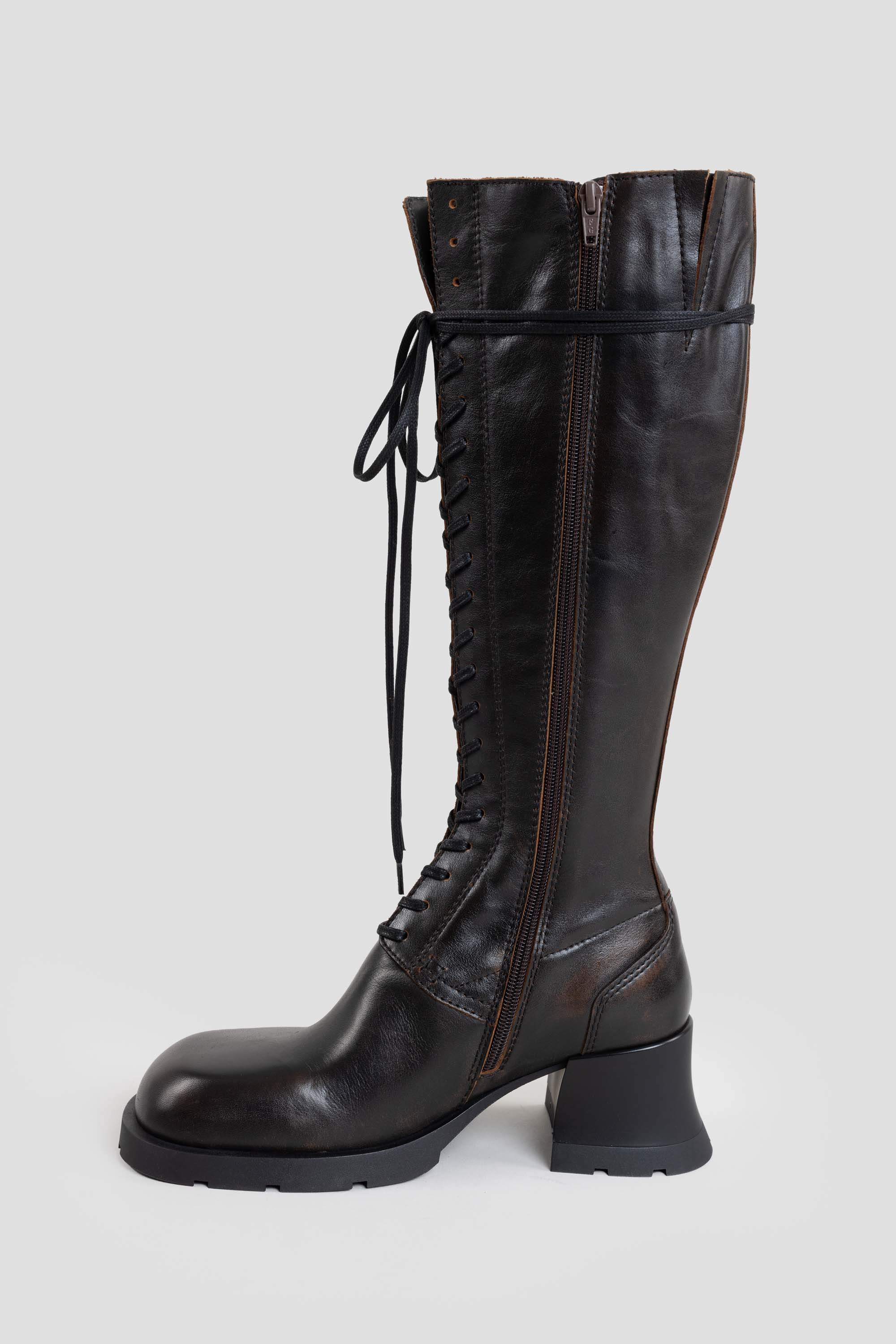 Michaela Lace Boots Brushed Brown