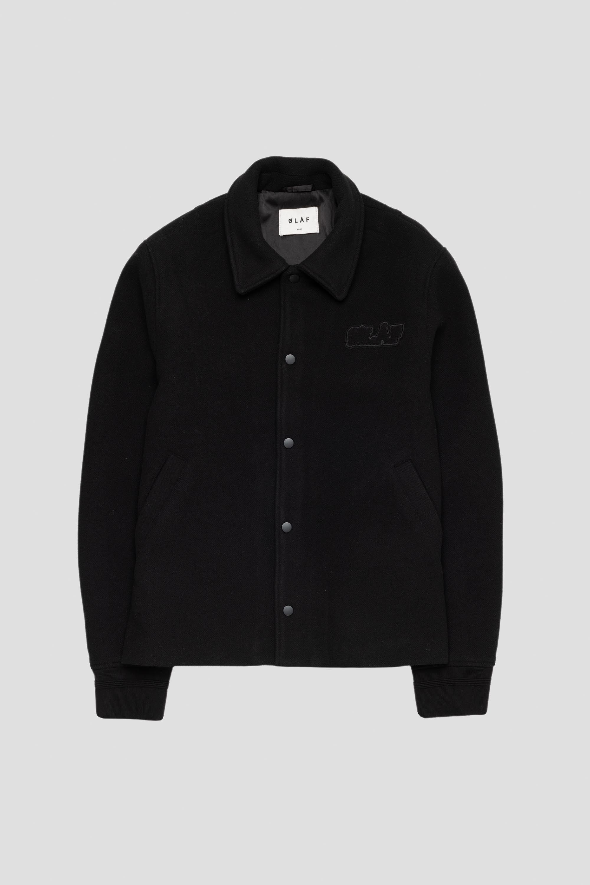 Wool Varsity Coach Jacket Black