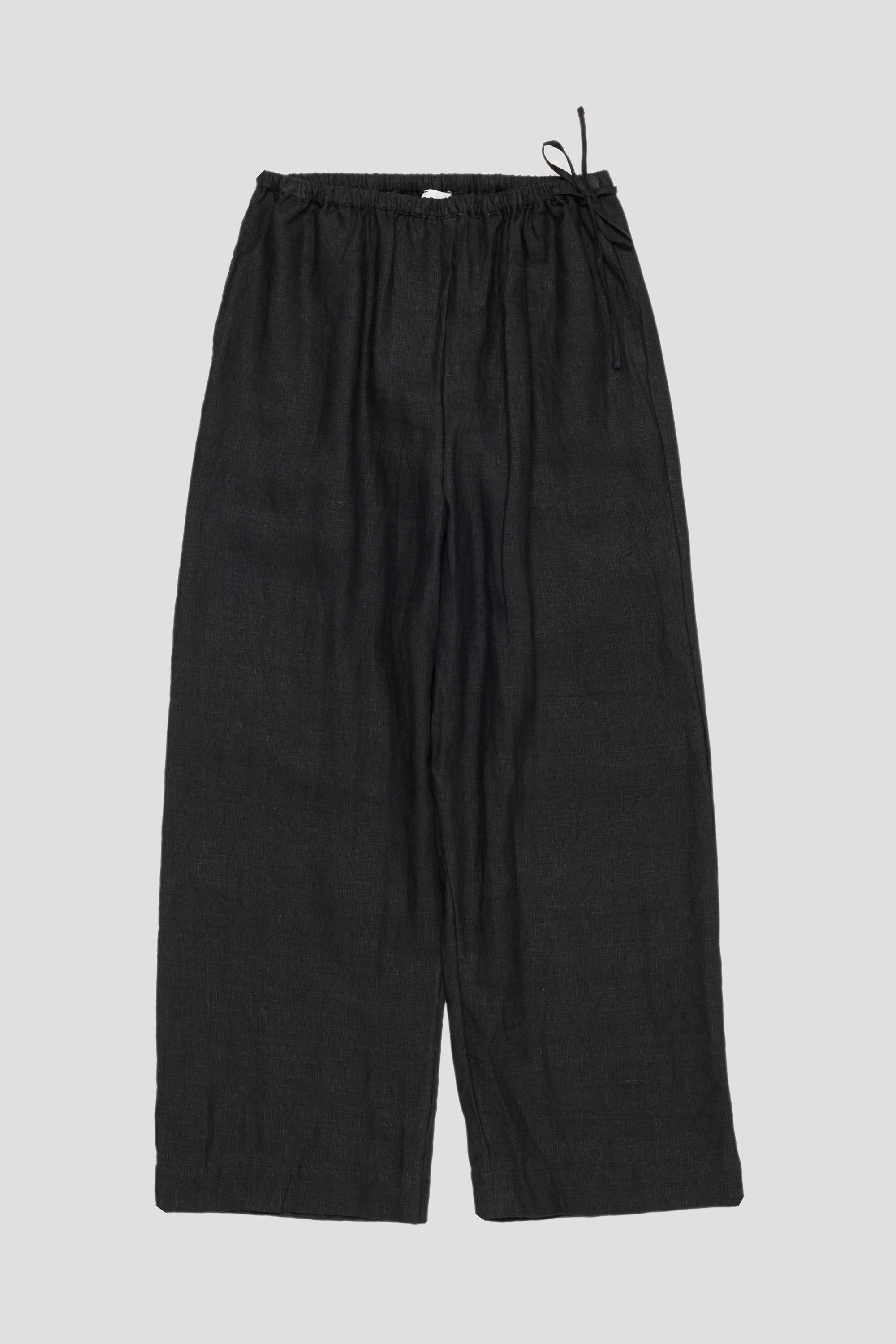 Tie Split Pants Black 