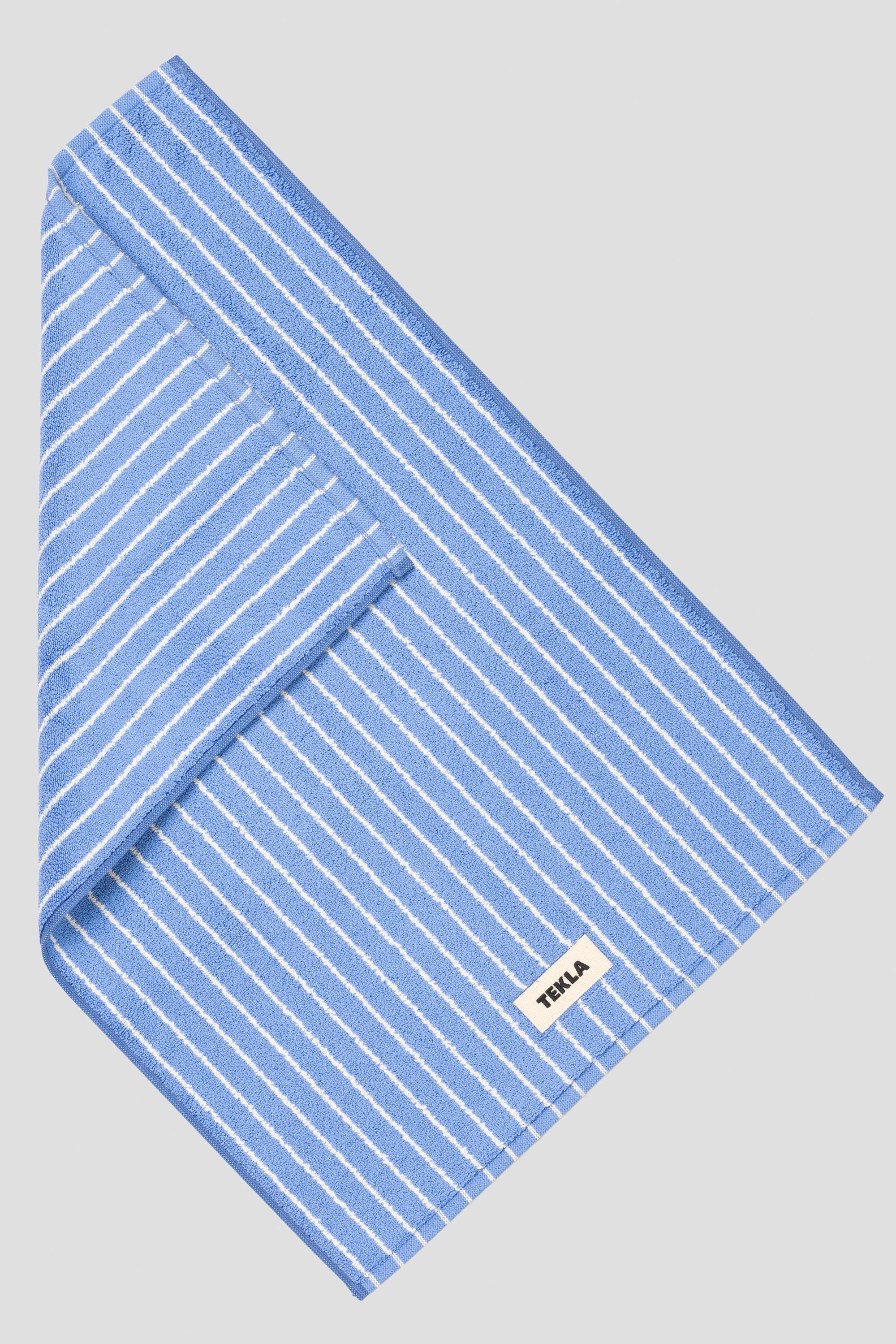 Bath Mat Clear Blue Stripes 70x50