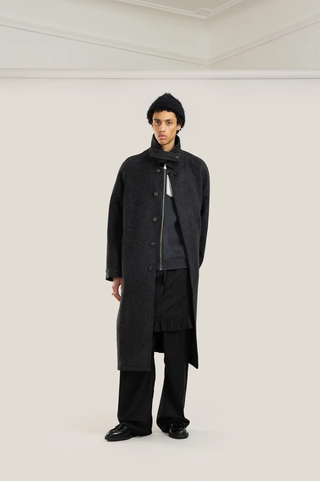 mfpen Installation Coat Grey Mohair Wool | Shelter
