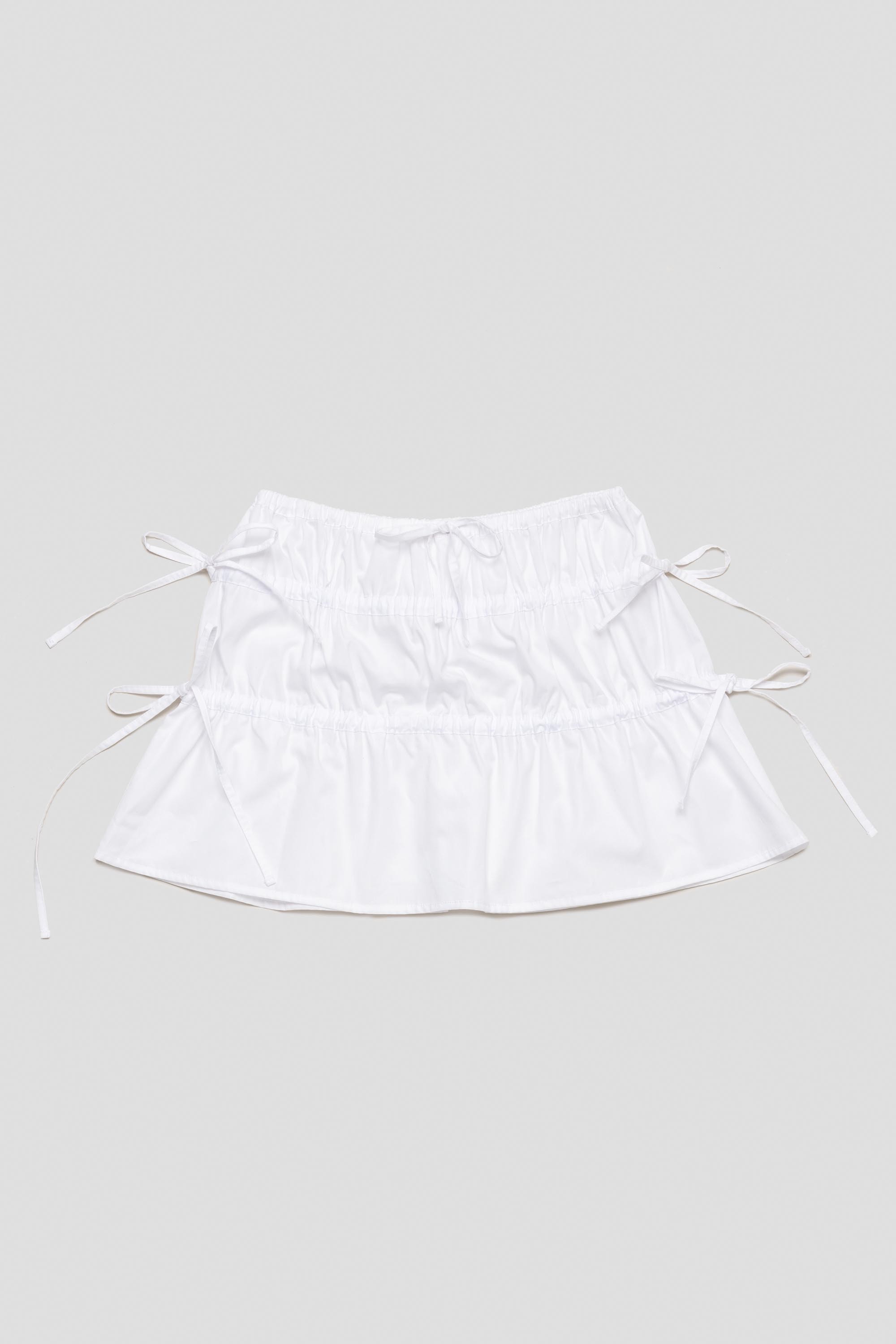 Ruched Skirt White