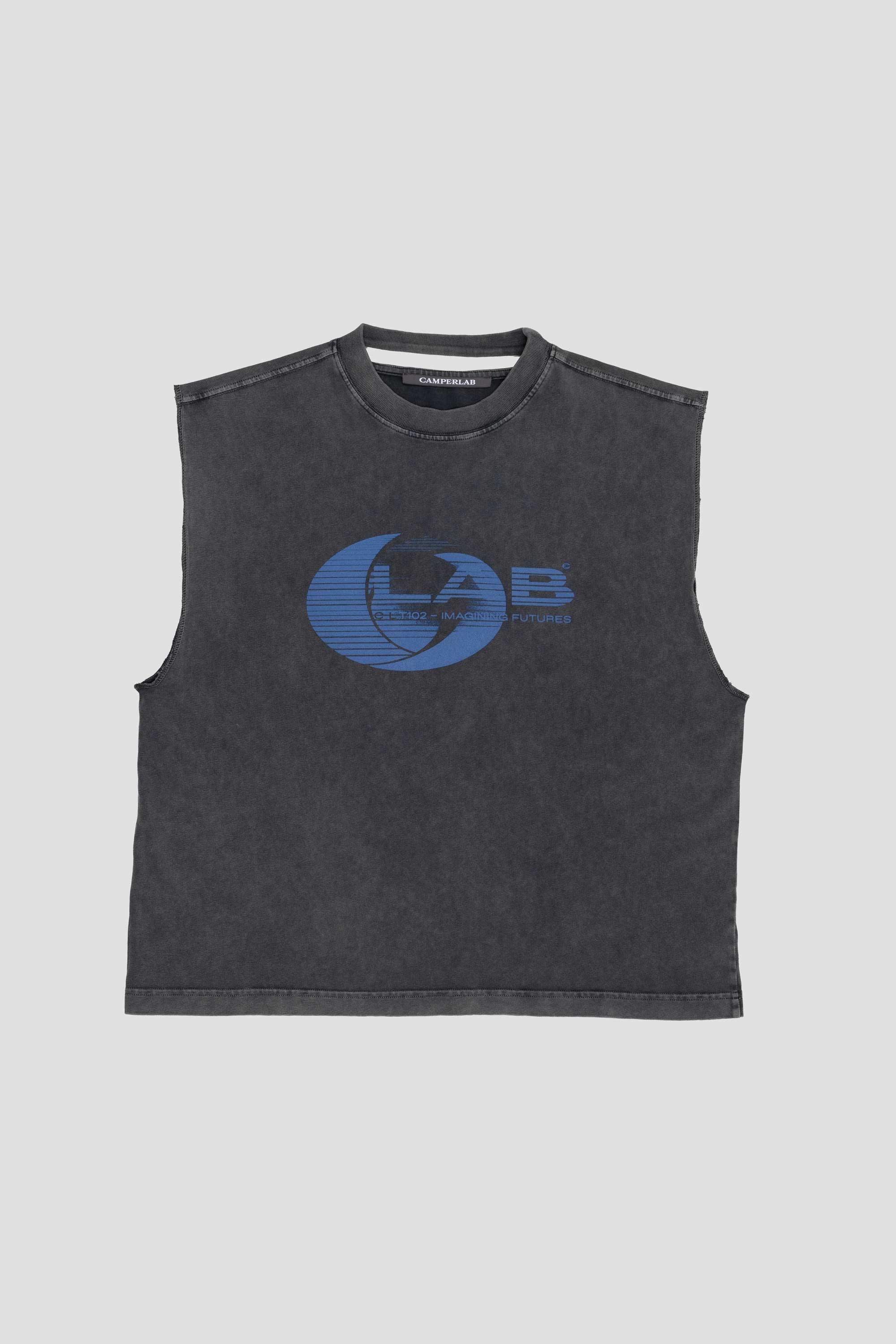 Artwork Sleeveless Tank Top Black Indigo