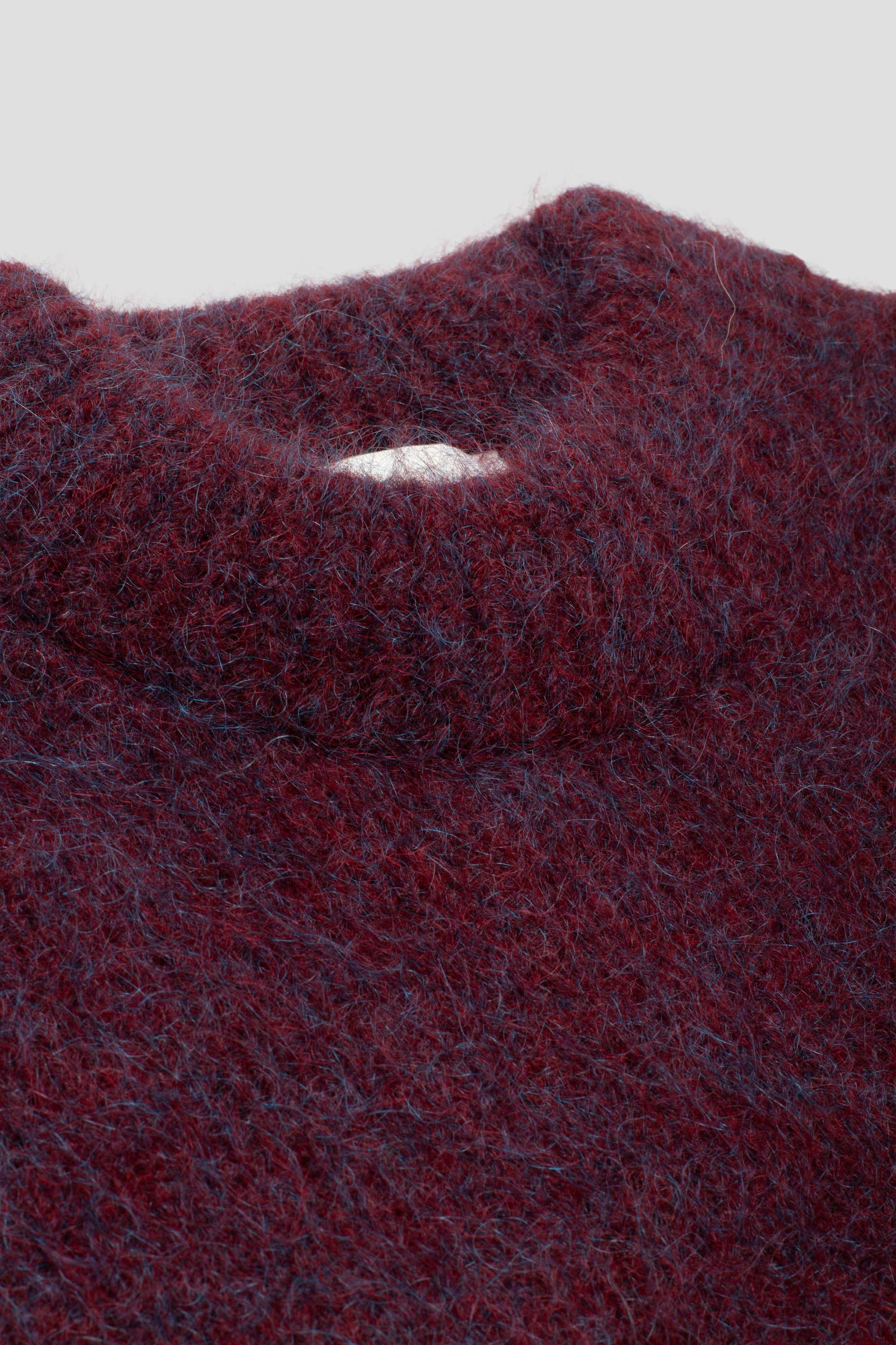 Hairy Rounded Pullover Burgundy