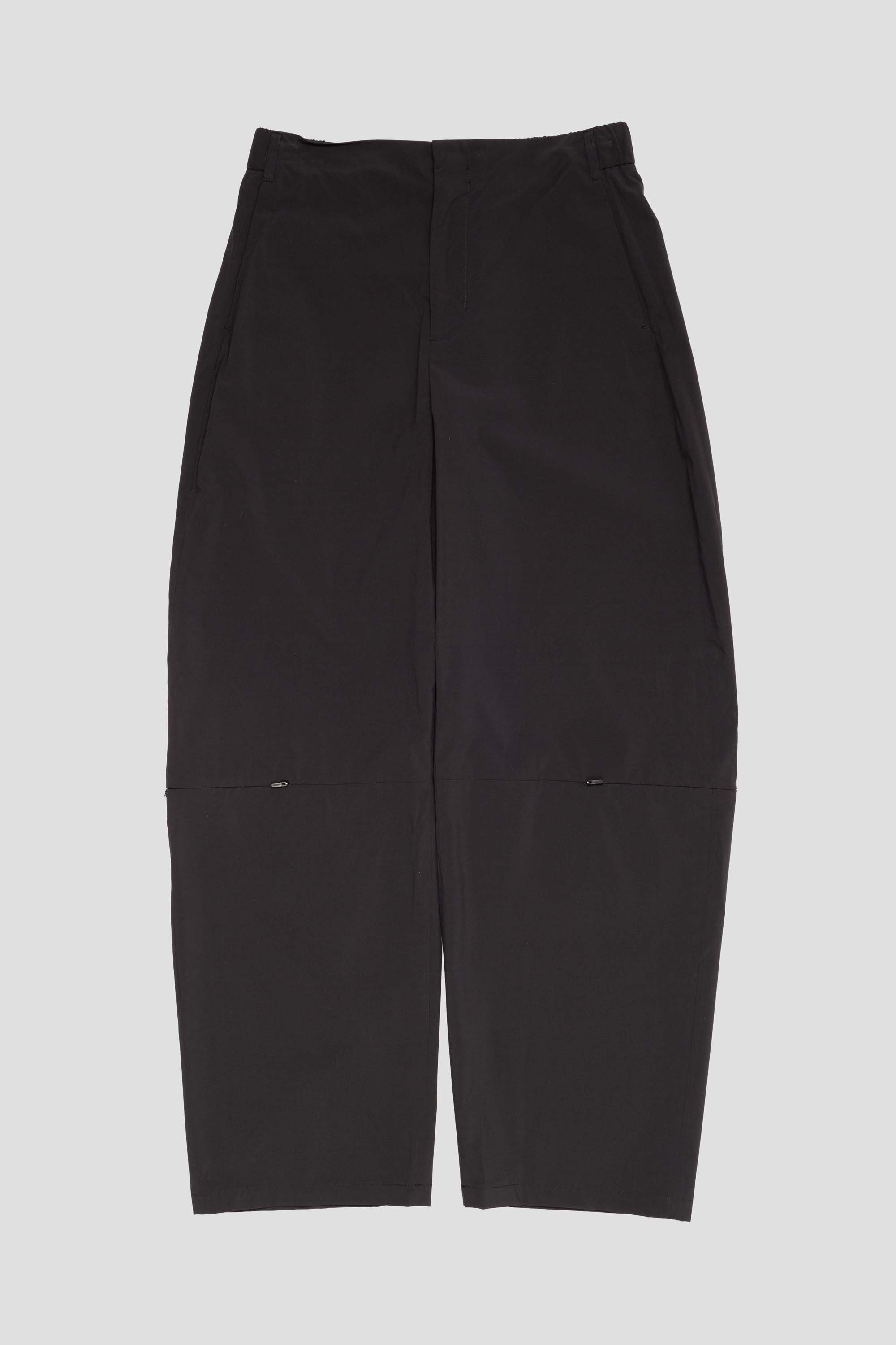 Curved Zip Banding Pants Black