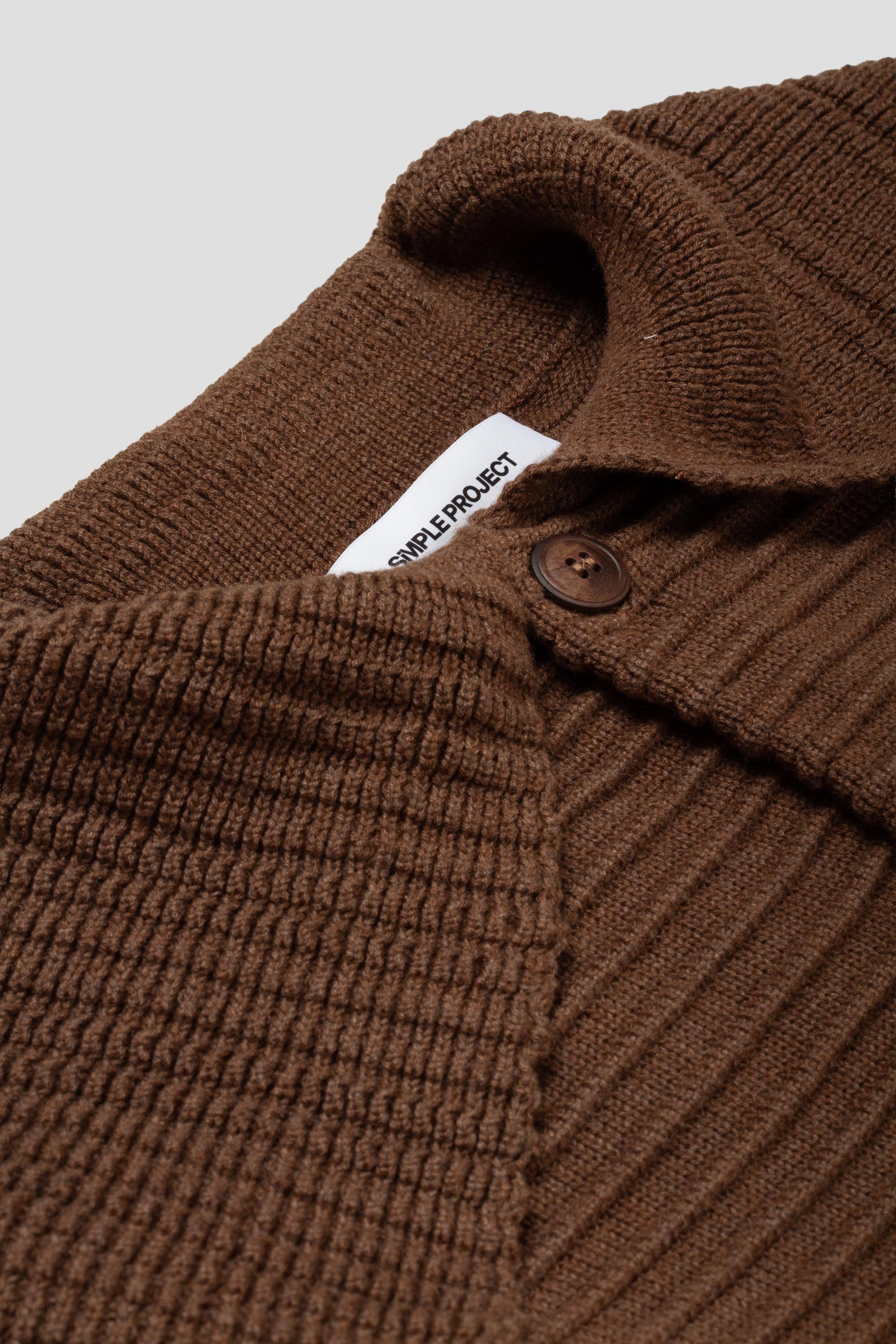 Wool Lapel Sweater Chestnut