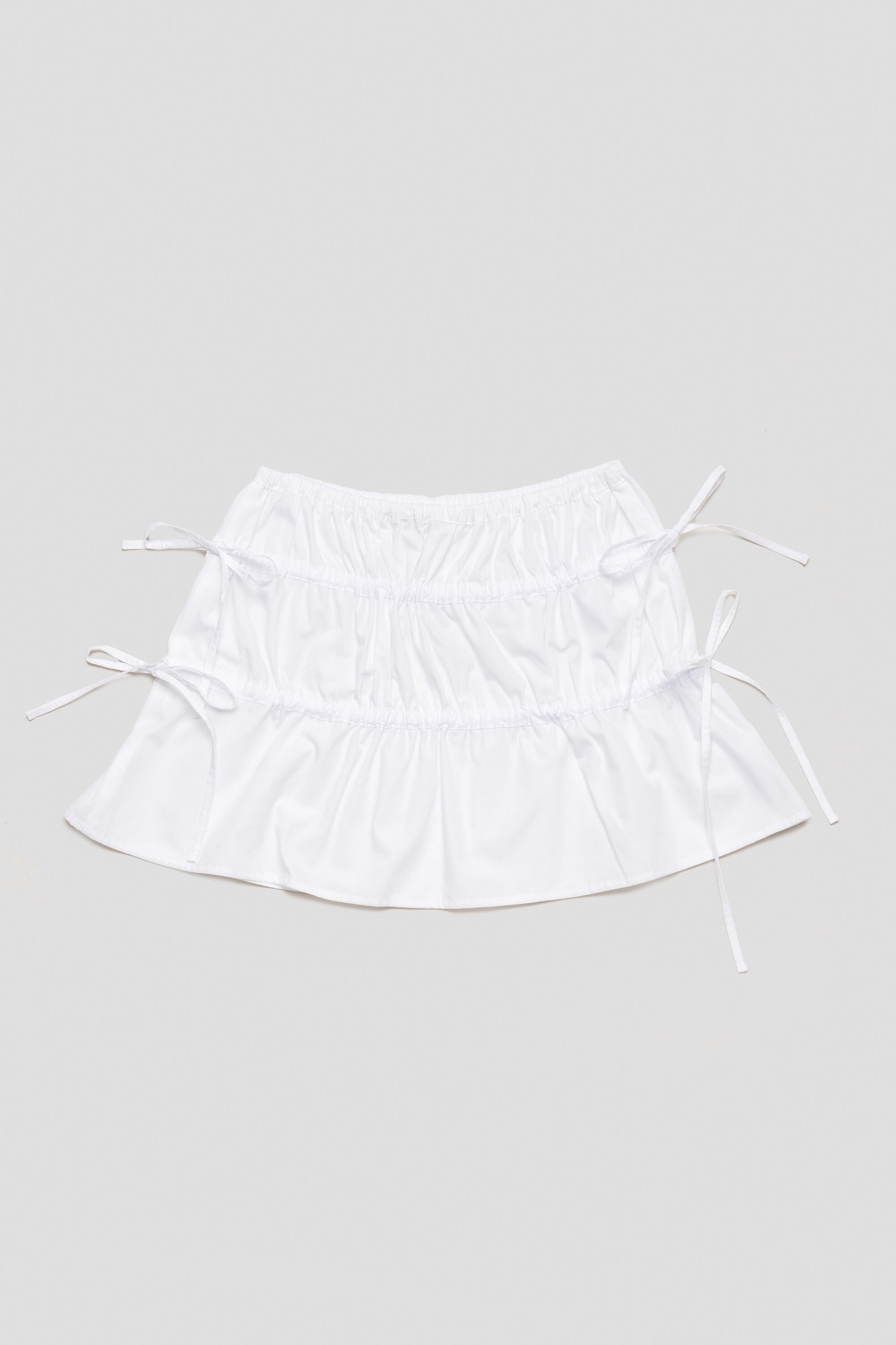 Ruched Skirt White