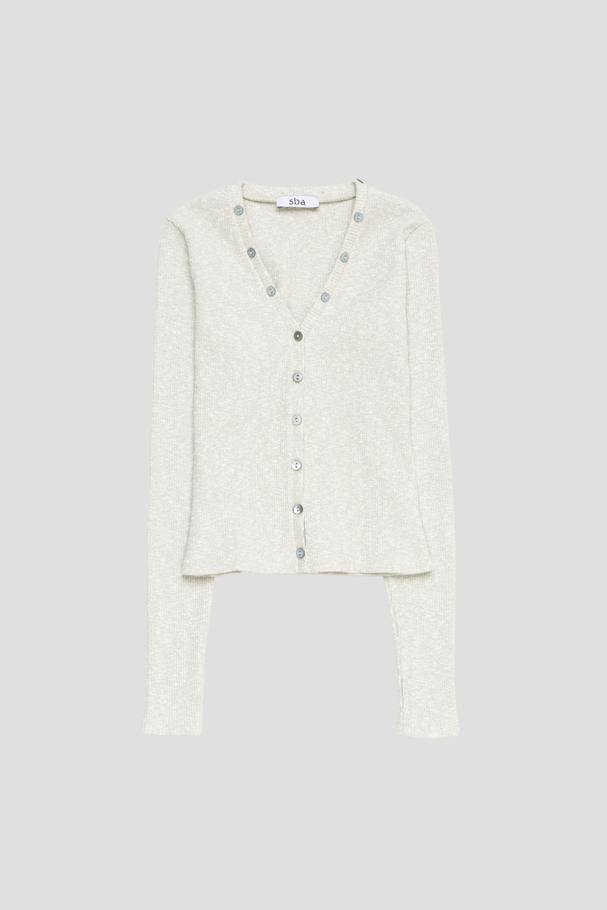 Button Cardigan Light Grey