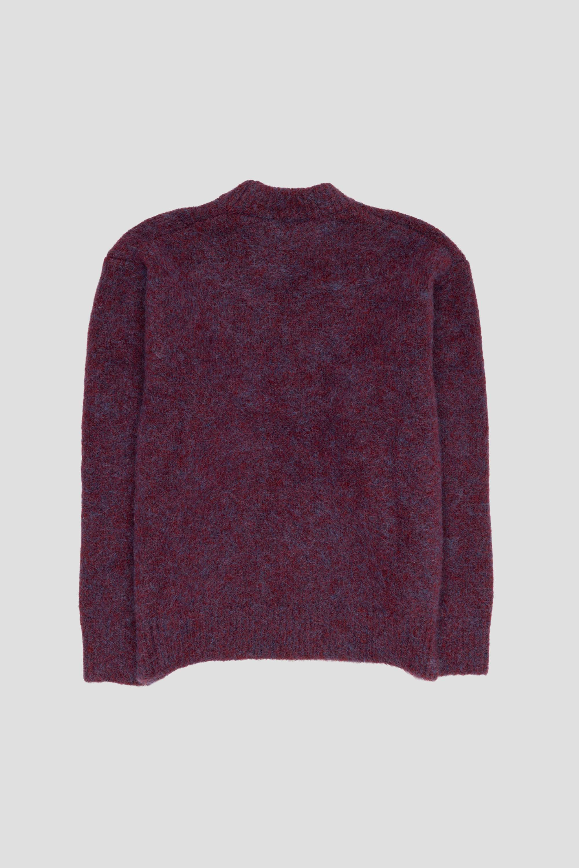 Hairy Rounded Pullover Burgundy